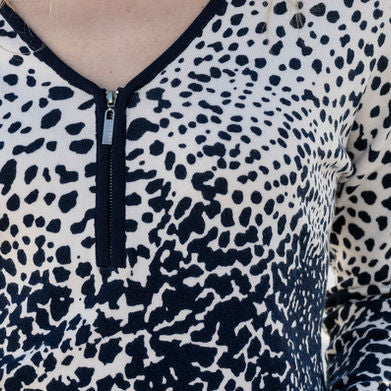 Marble Knit Top 7995 – Black/White Animal Print - Image 6
