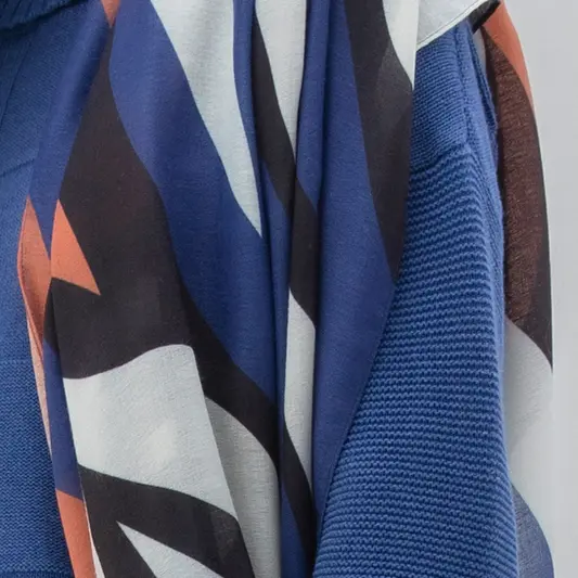 Marble tan/blue scarf - Image 2