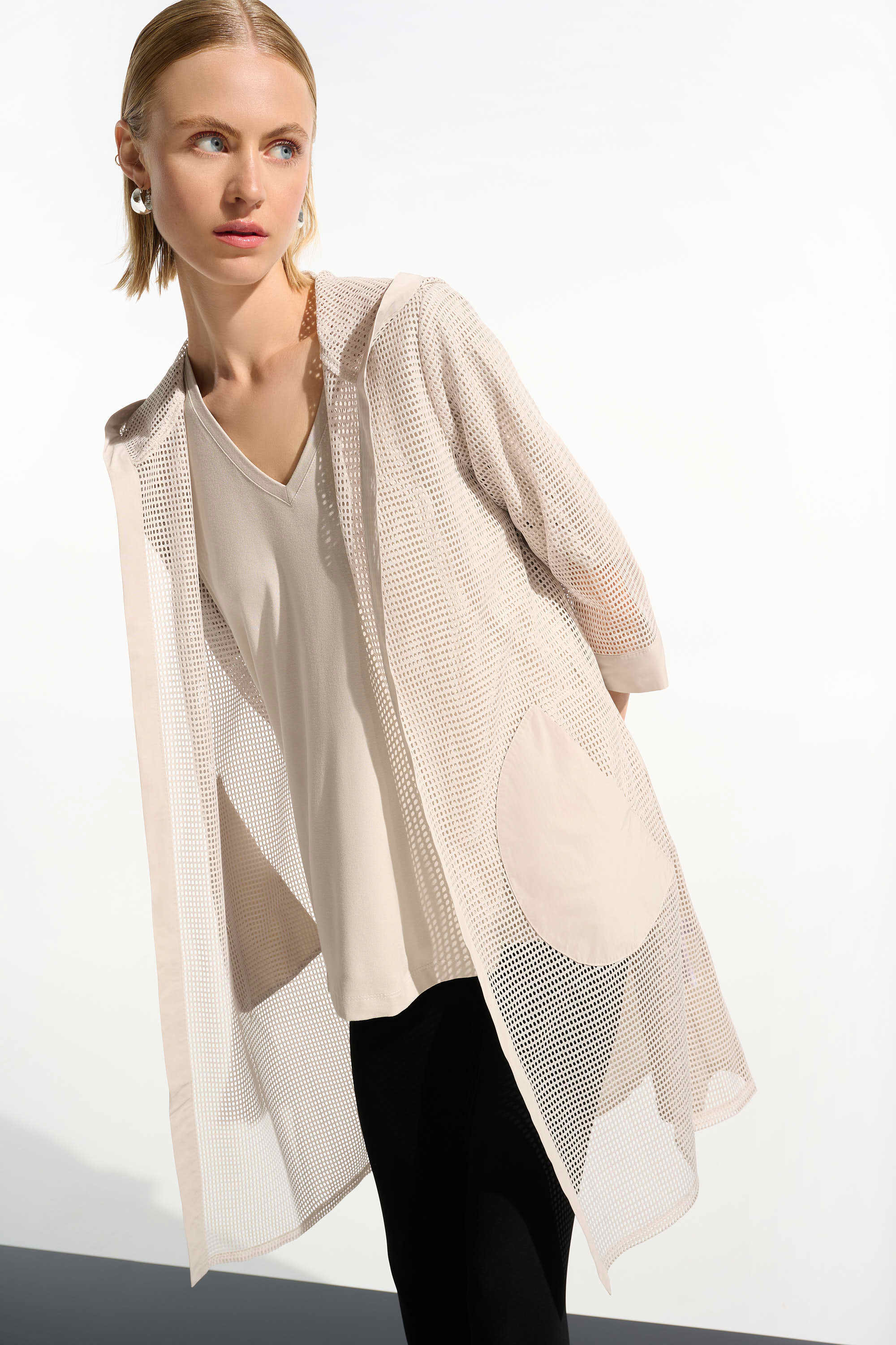 Memory and Mesh A-Line Cover-Up With Hood
261620 - Image 2