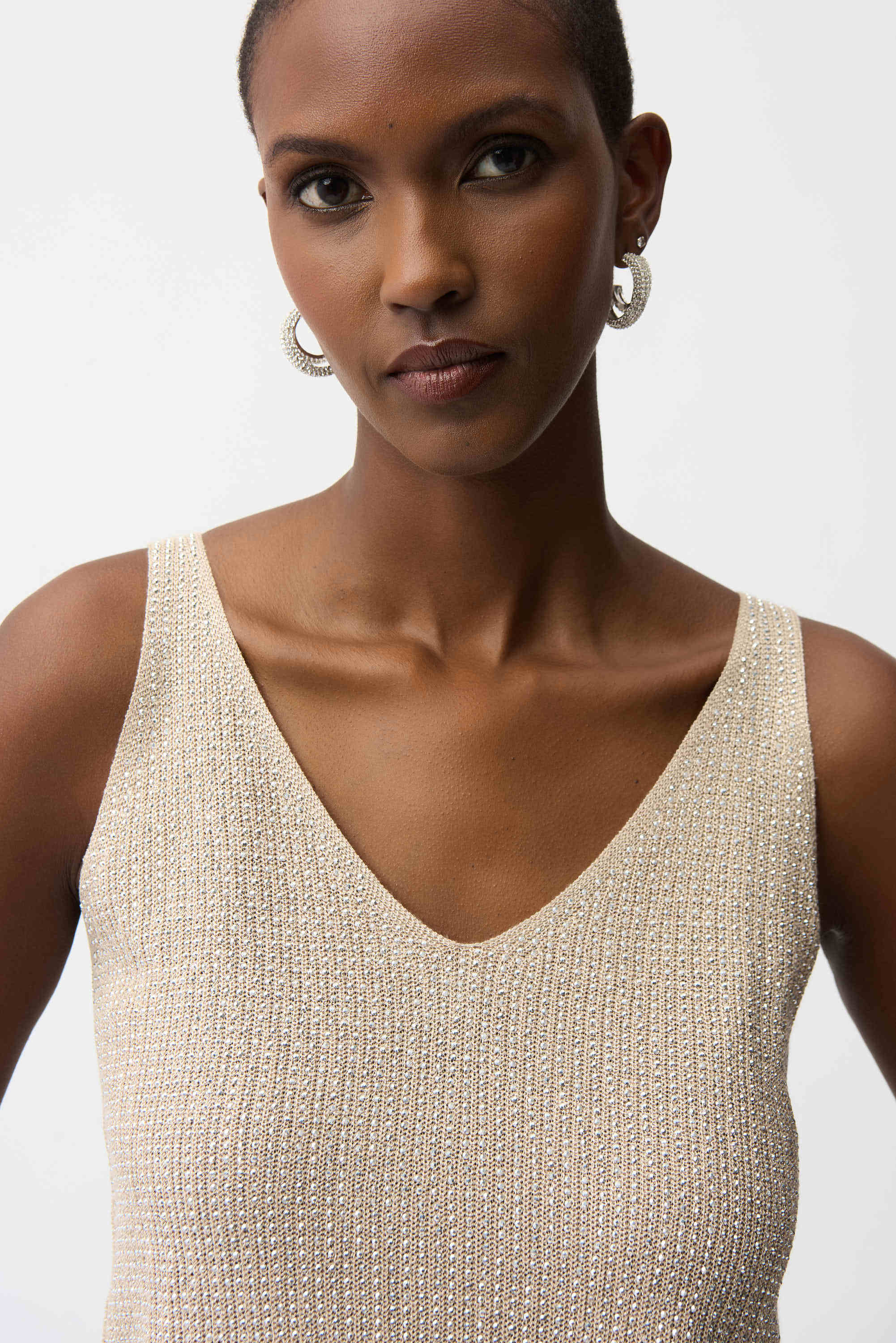 Metallic Knitted Camisole with Rhinestones
252915S26 - Image 2