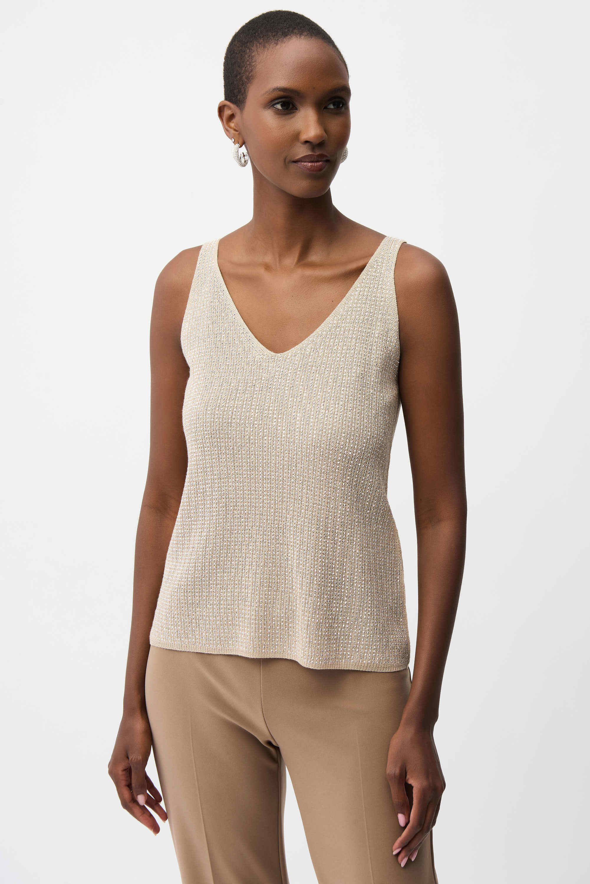 Metallic Knitted Camisole with Rhinestones
252915S26 - Image 3