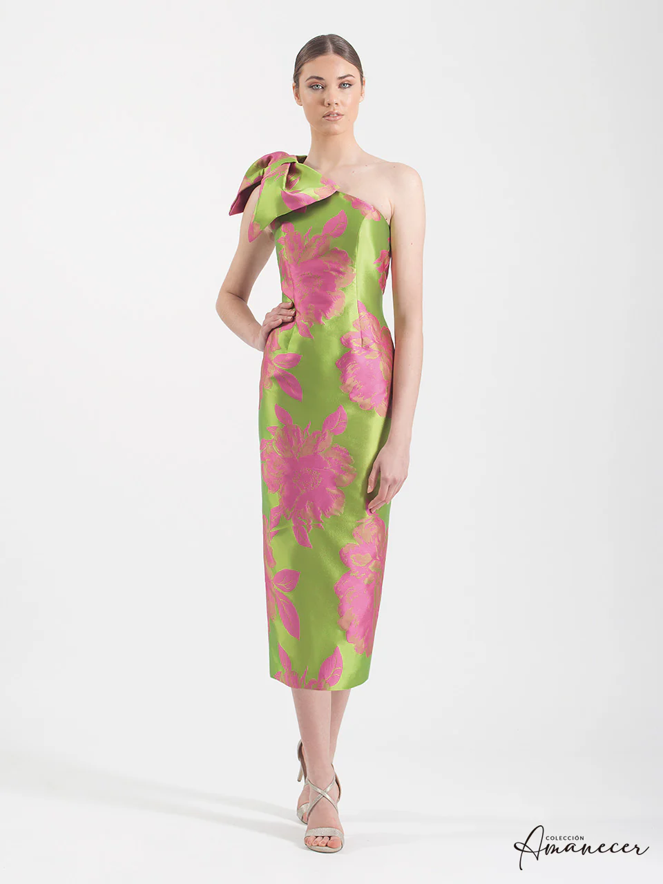 Moncho fushia and green dress - Image 2