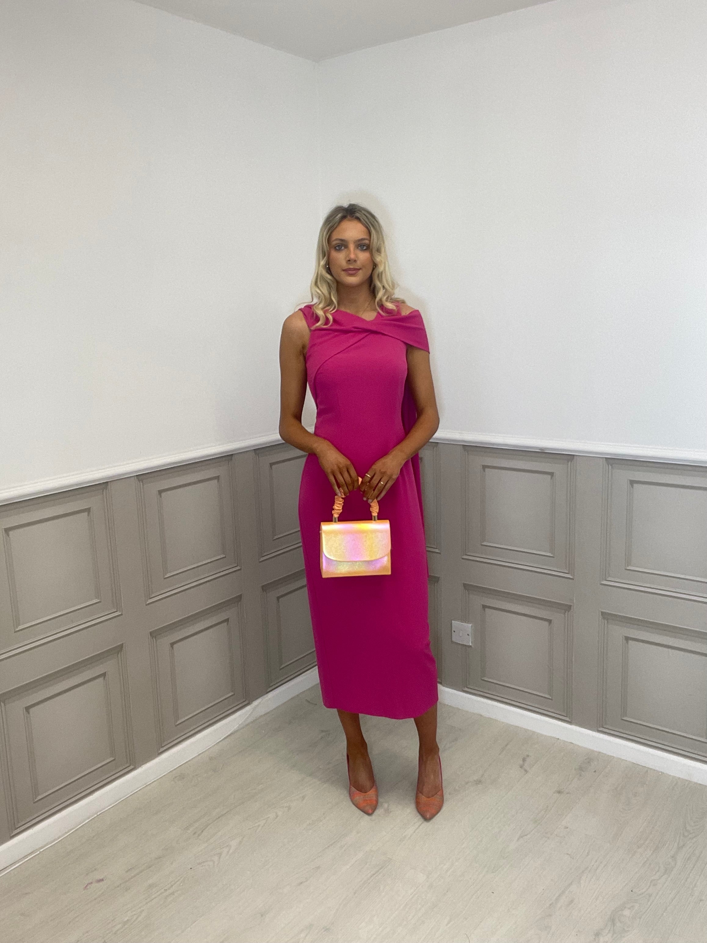 Olimara fuchsia pink dress. - Image 4
