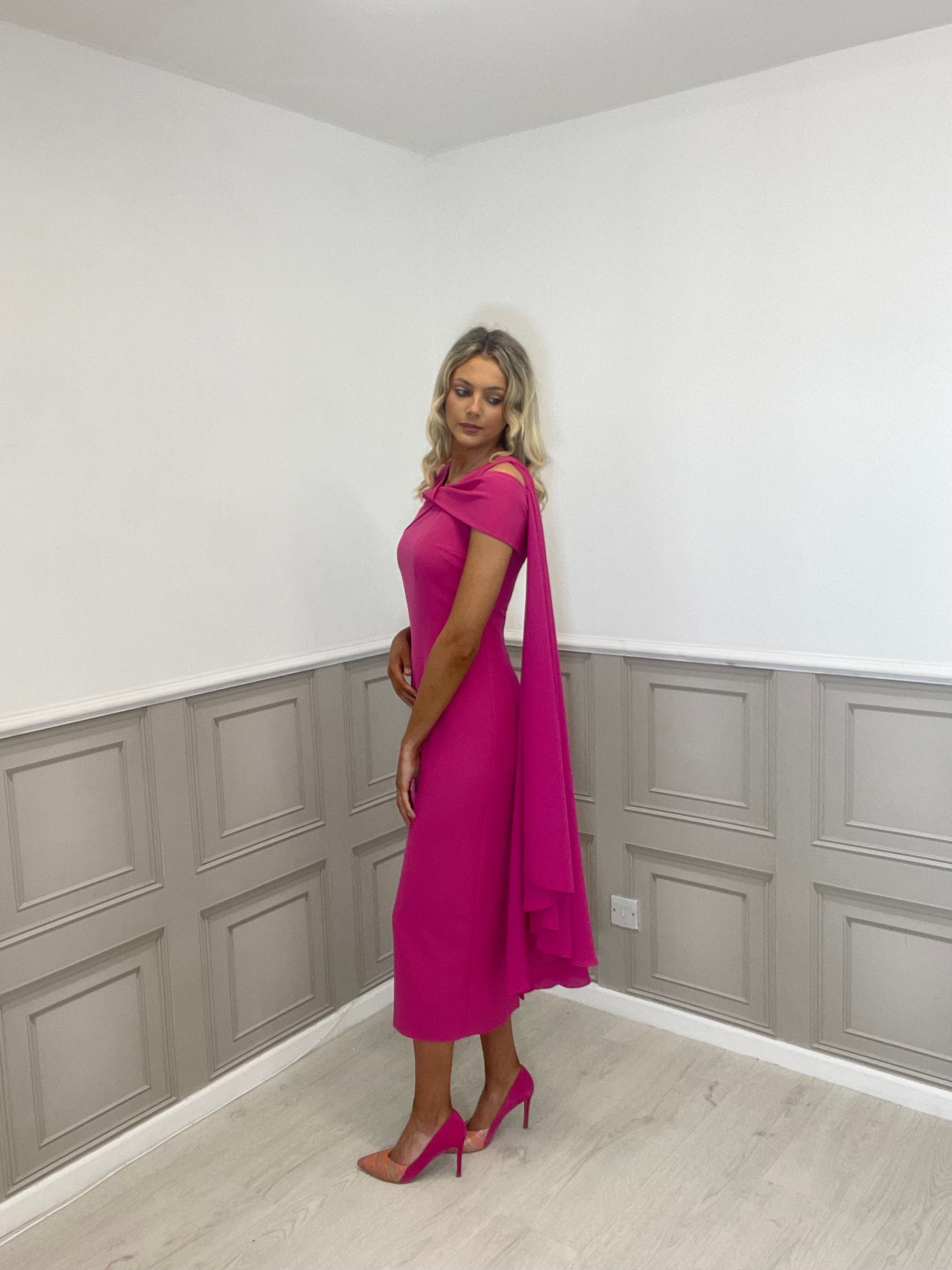 Olimara fuchsia pink dress. - Image 5