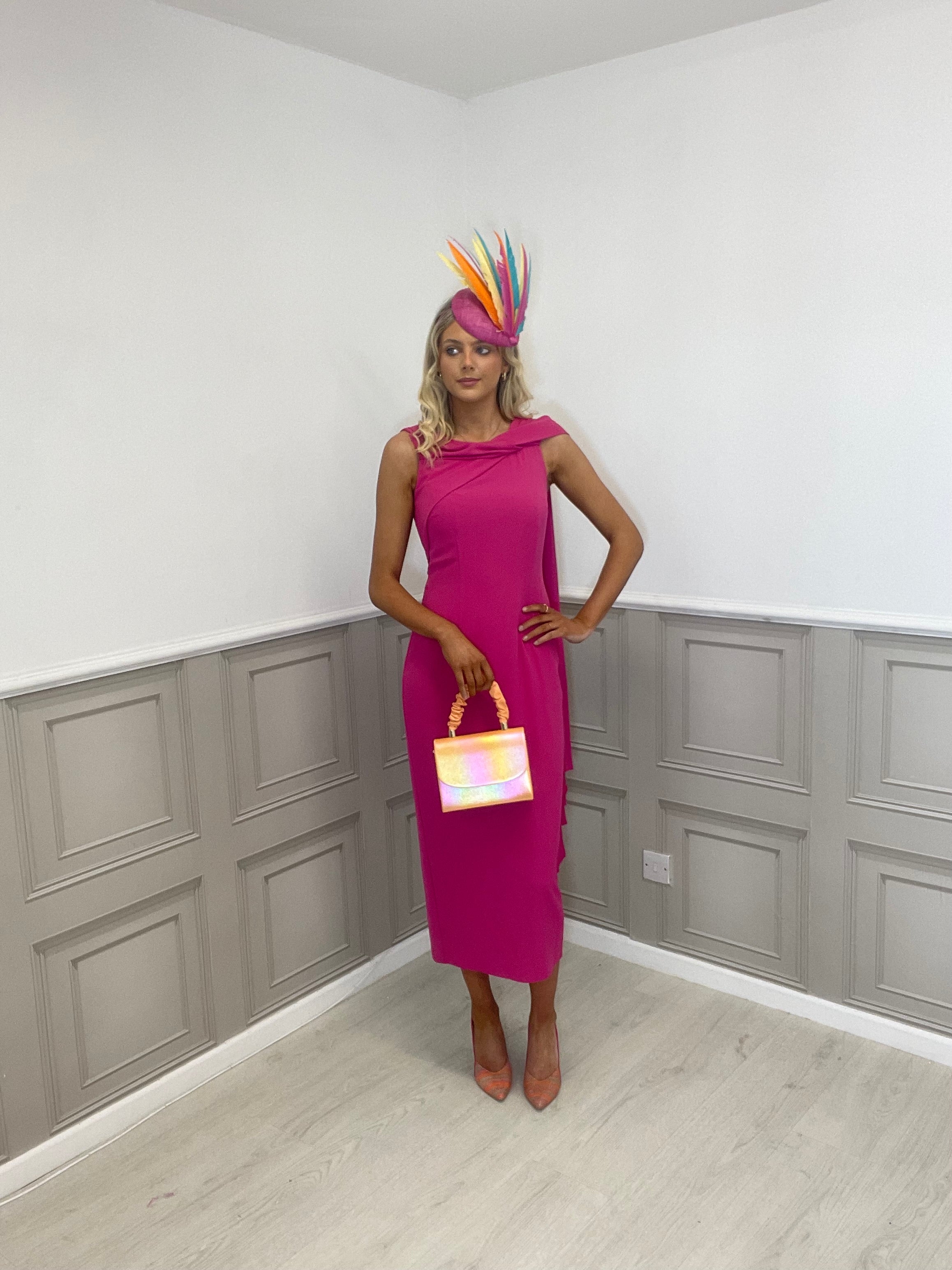 Olimara fuchsia pink dress. - Image 6