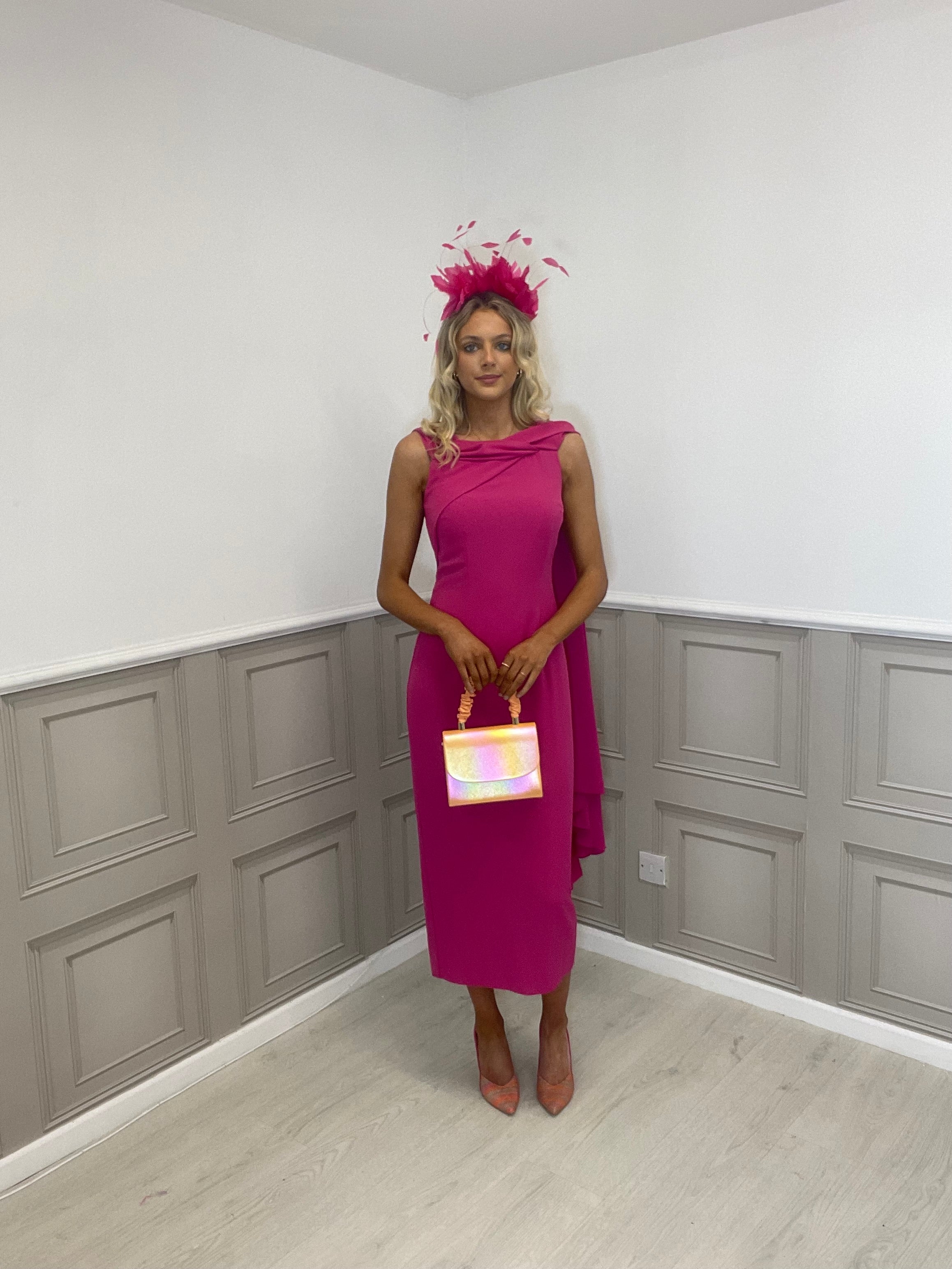 Olimara fuchsia pink dress. - Image 7