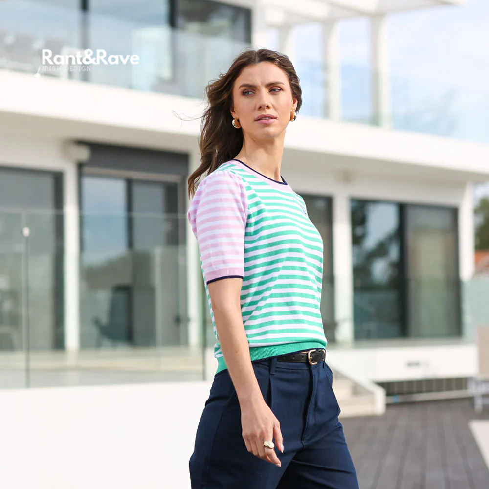 Orla Stripe Jumper Mint - Image 2