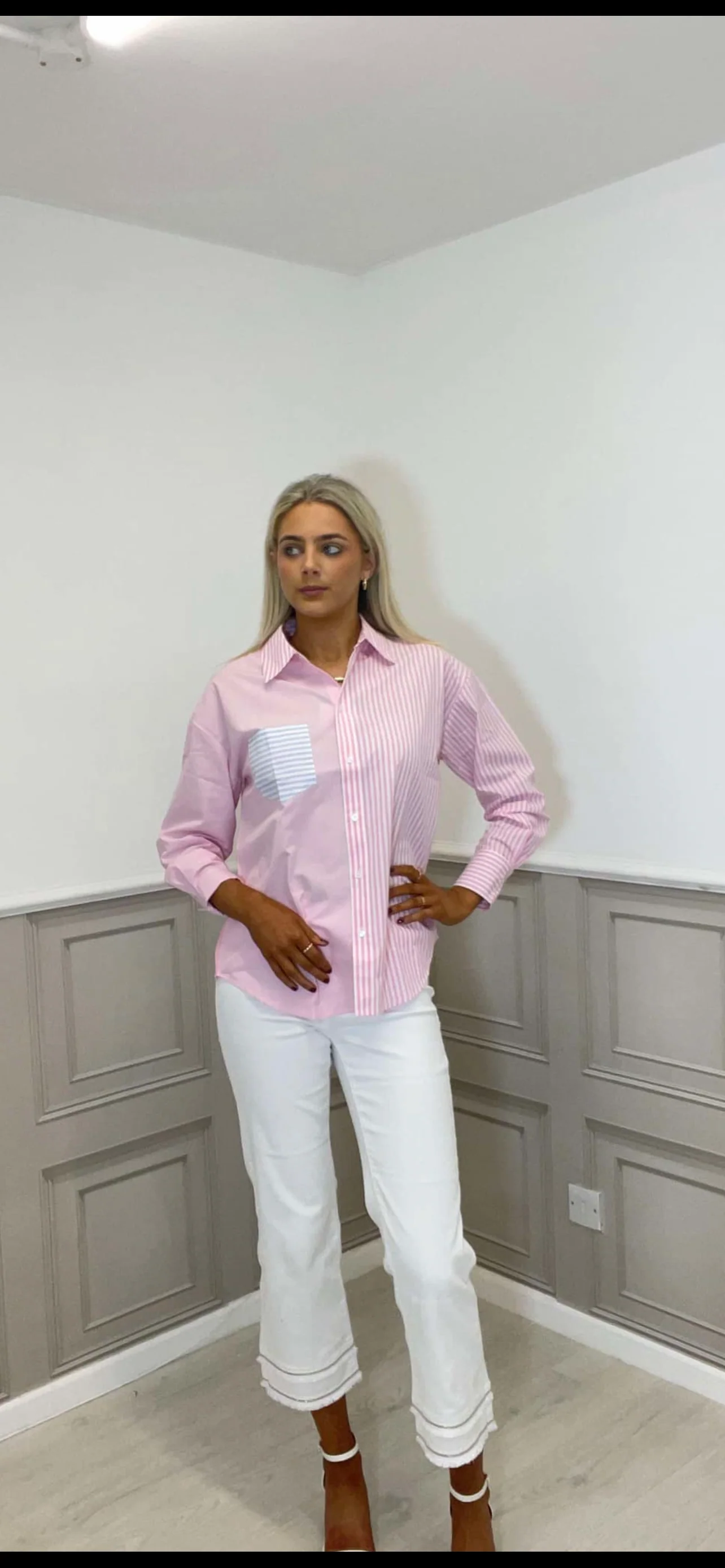 Pink striped shirt. - Image 2