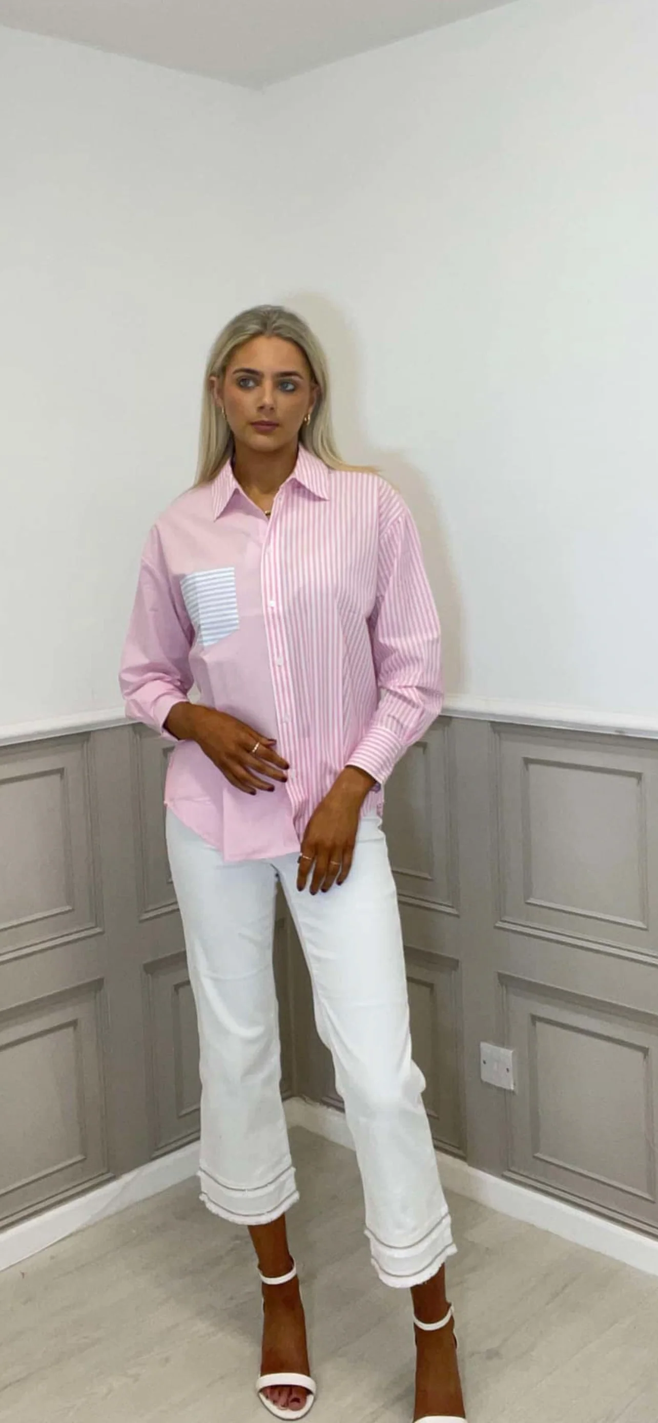Pink striped shirt. - Image 3