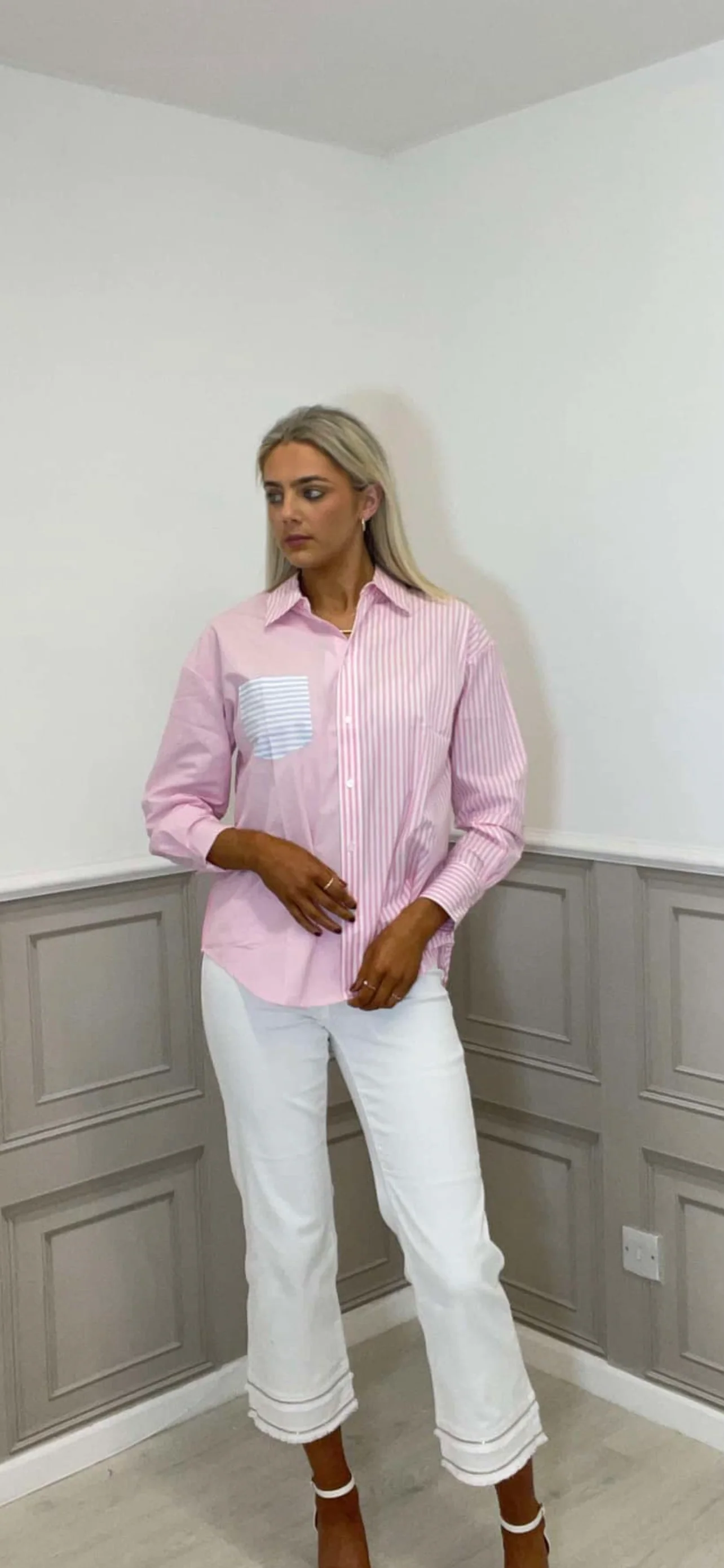 Pink striped shirt. - Image 4