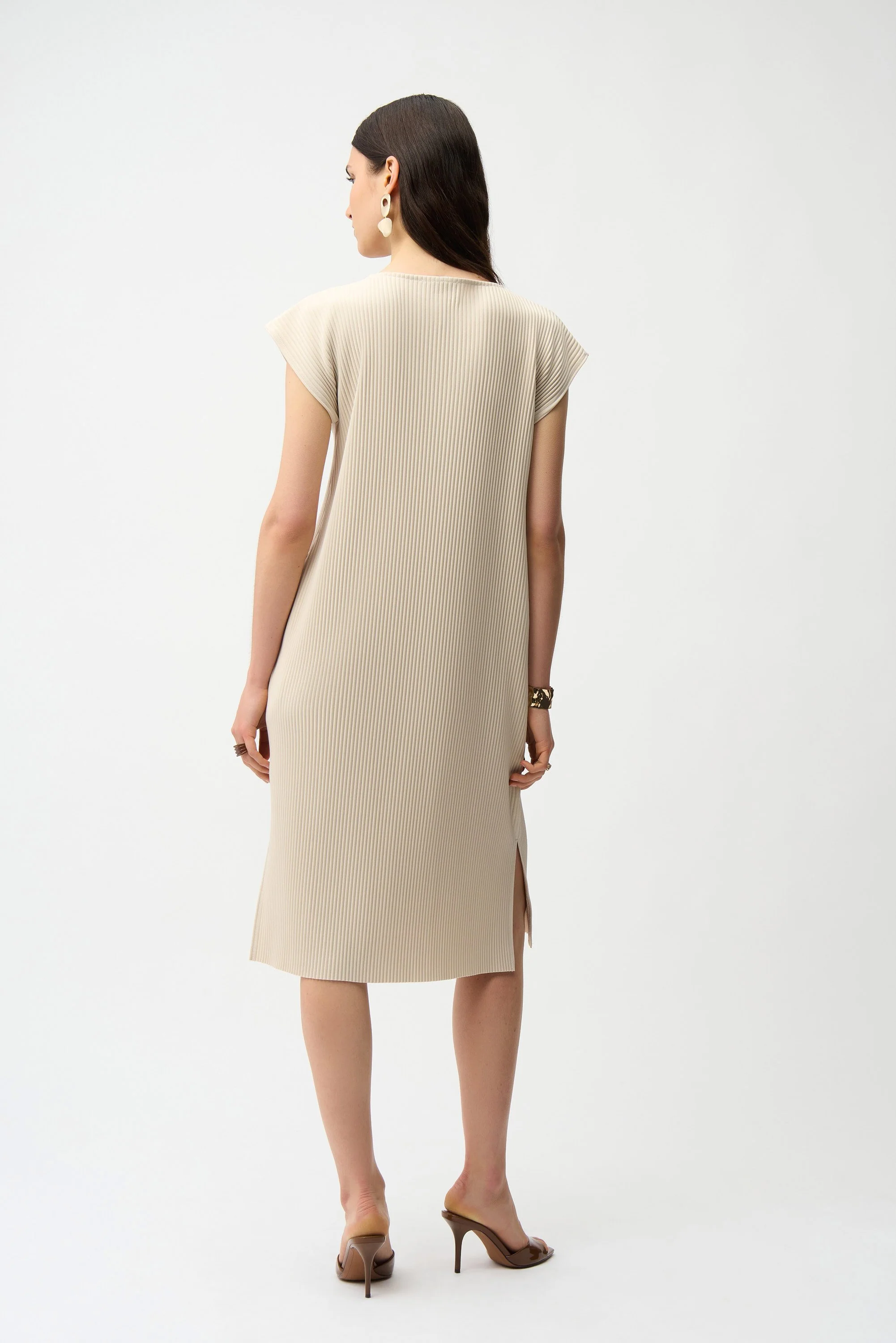Pleated Scuba Crepe Straight Dress With Pockets Joseph Ribkoff 
261252 - Image 4
