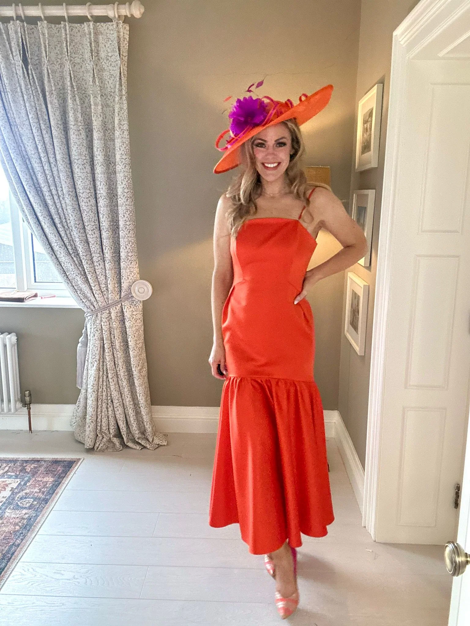 Qui prive designer orange dress - Image 2