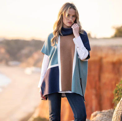 Marble 8112 Colour 223 – Geometric Block Knit Poncho - Image 7