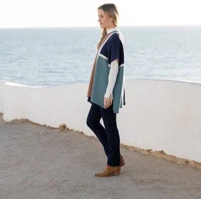 Marble 8112 Colour 223 – Geometric Block Knit Poncho - Image 8