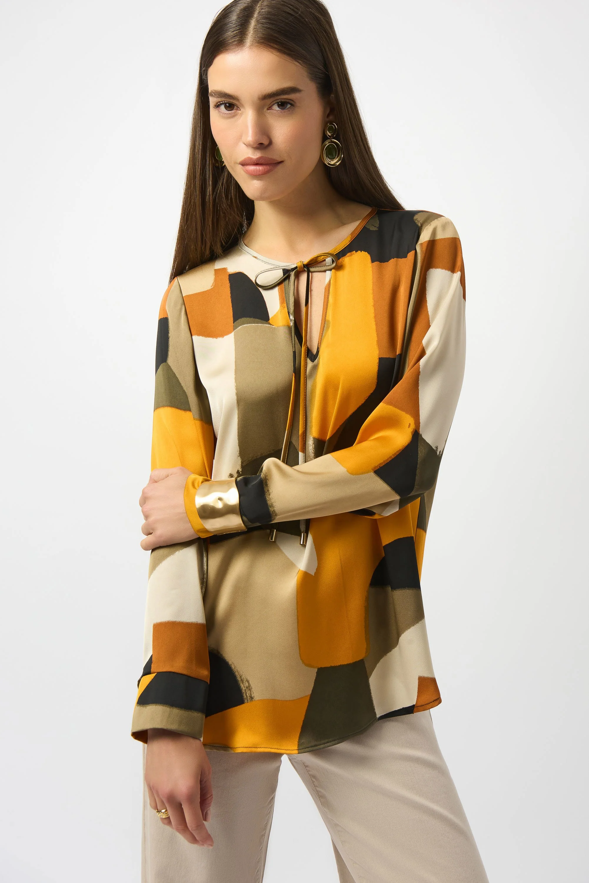 Recycled Satin Abstract Print Straight Tunic
253011