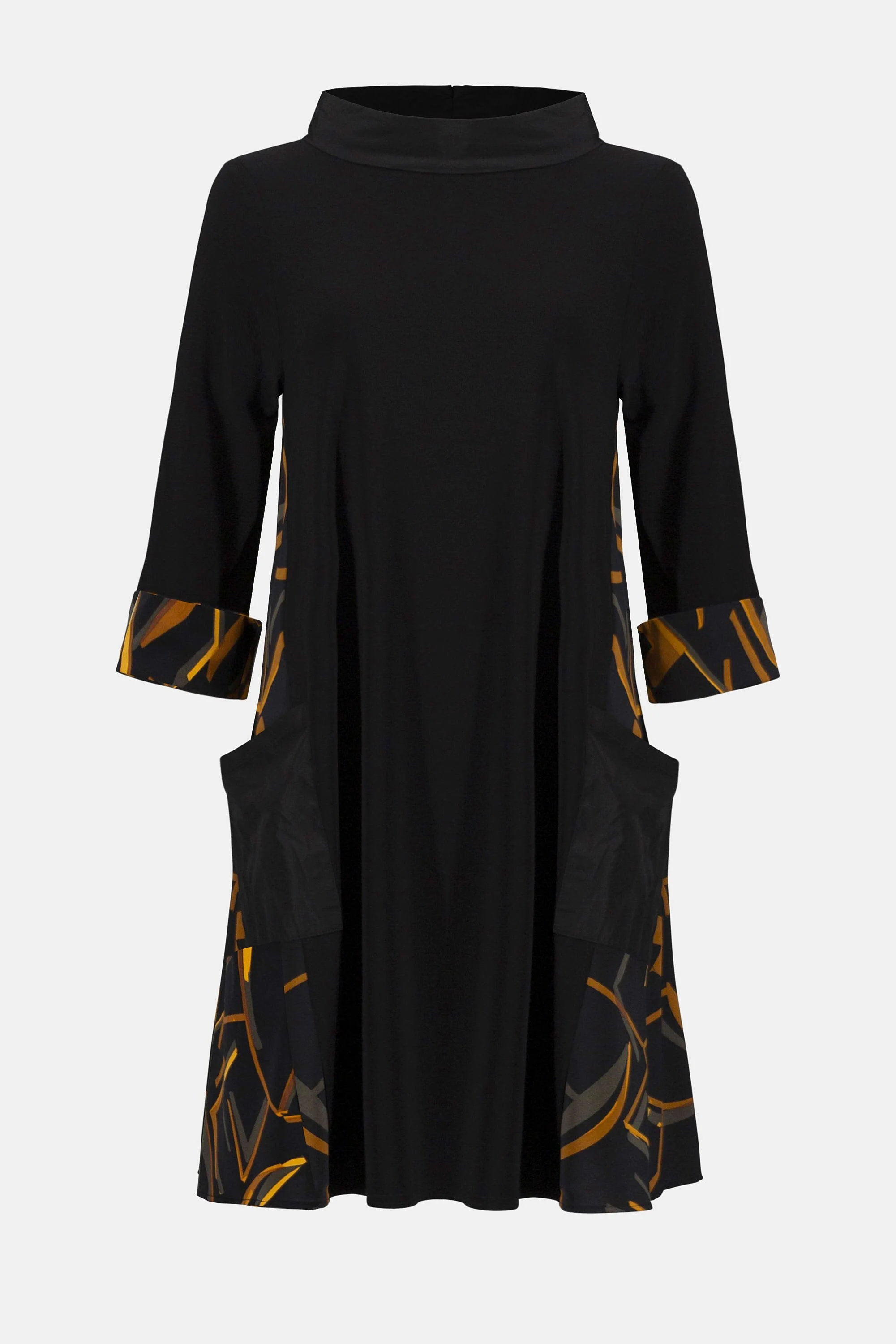 Recycled Woven Abstract Print And Silky Knit Dress
253186 - Image 3