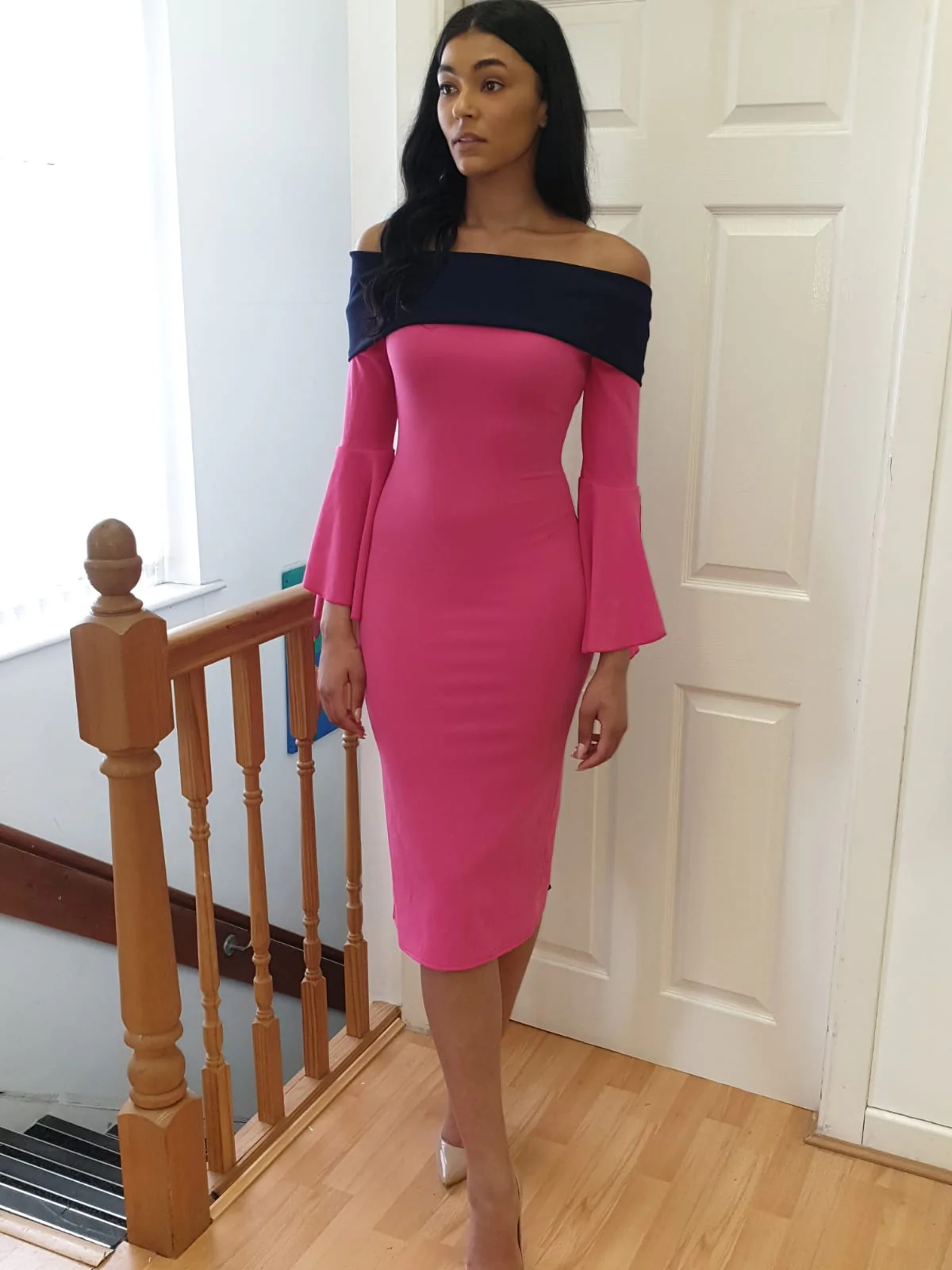 Red and Royal fuchsia pink and navy dress. SALE NO EXCHANGE. - Image 3