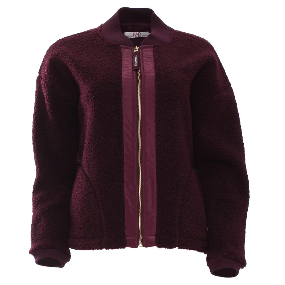 Relax & Renew Heidi Borg Bomber Jacket Plum - Image 4
