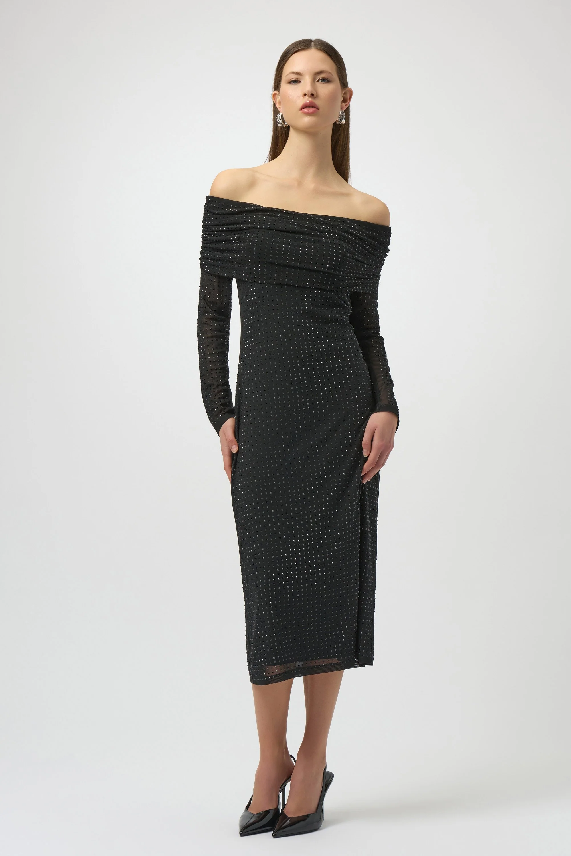 Rhinestone Mesh Off-Shoulder Midi Dress
254913 - Image 3