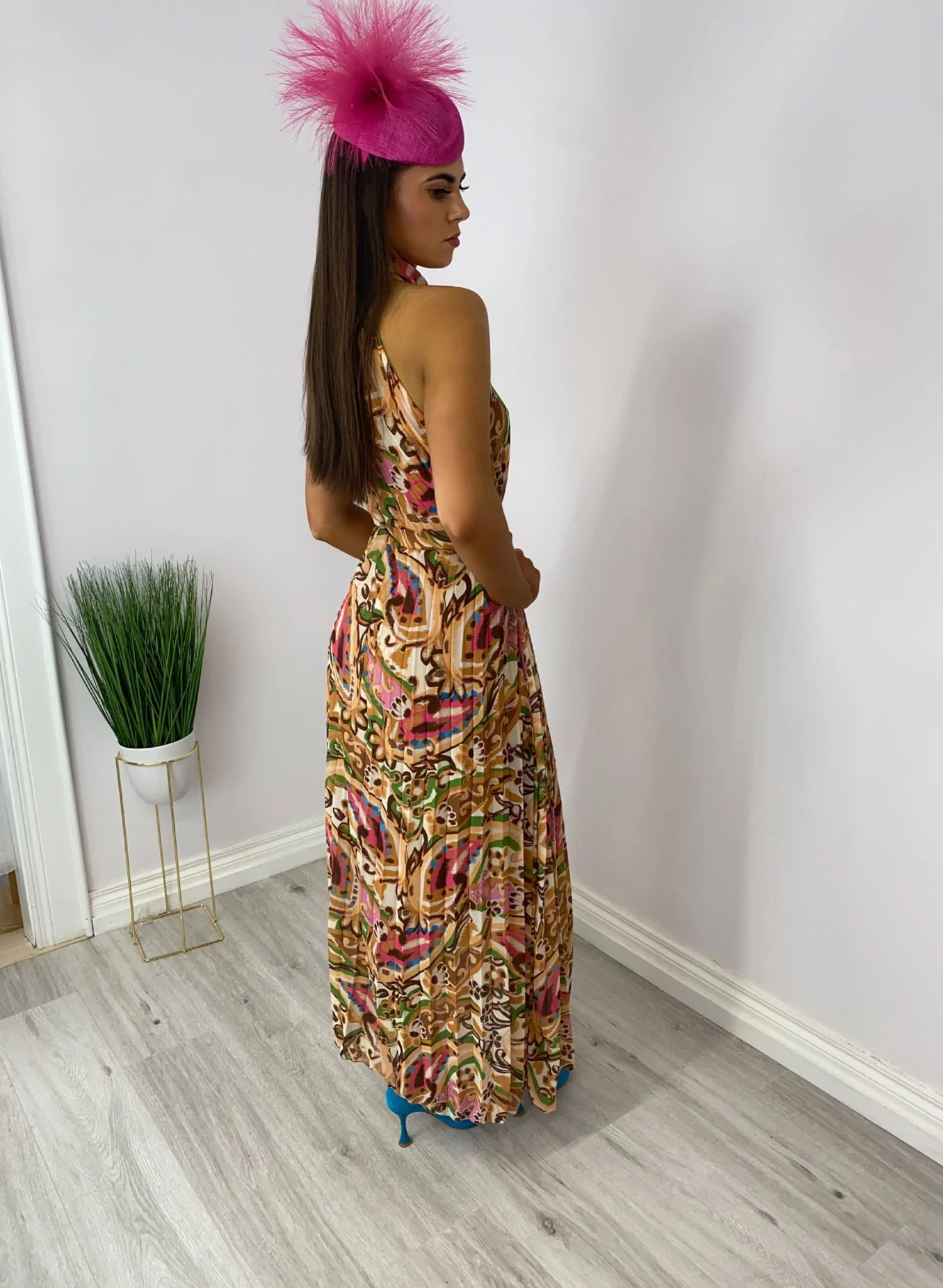 Rose paisley lemon print dress - Image 3