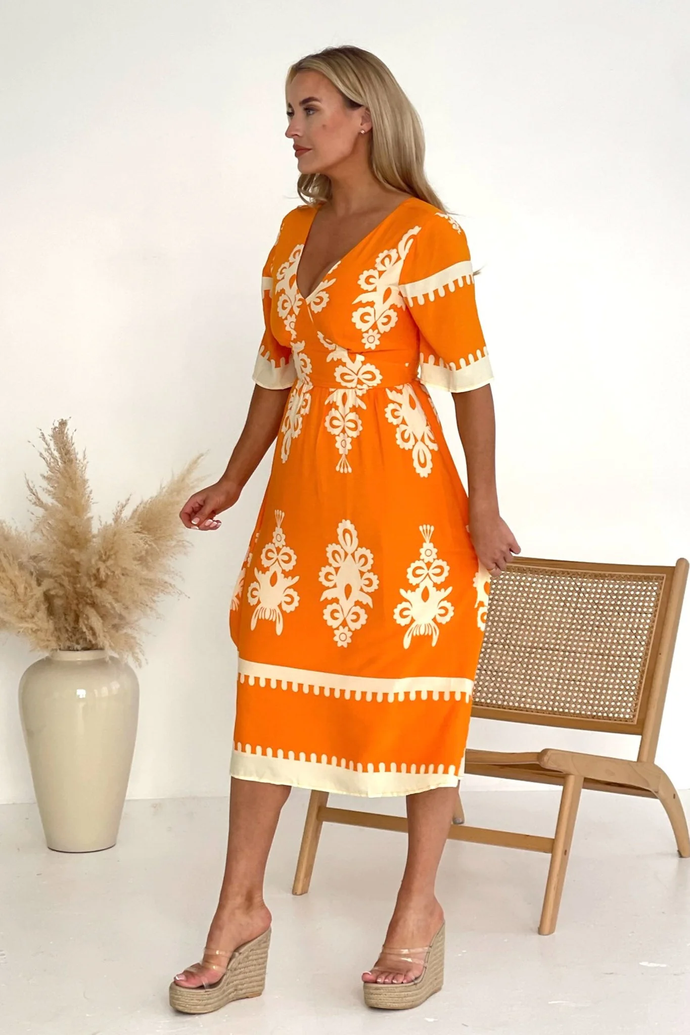 Sahara orange midi dress - Image 2