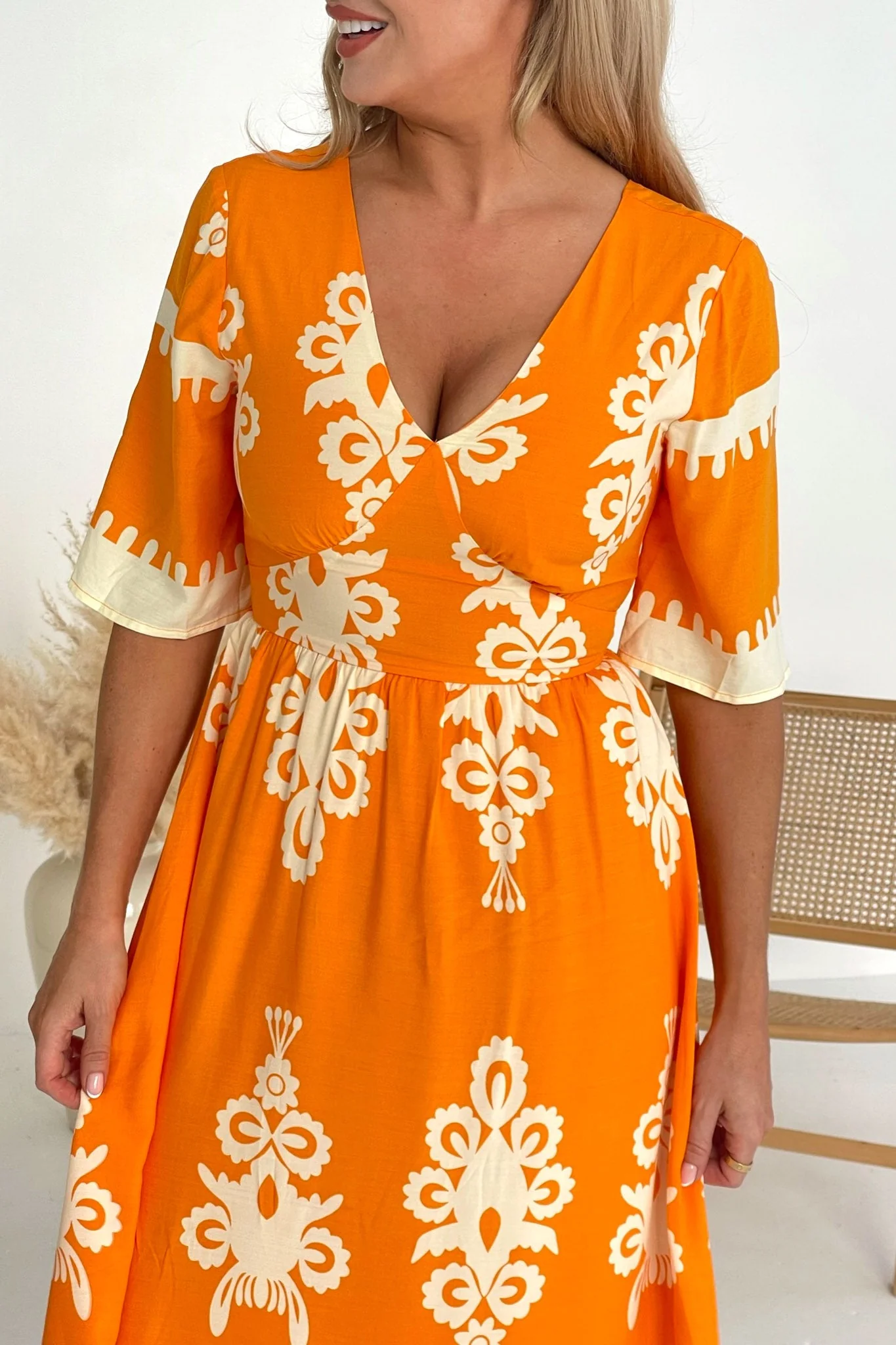 Sahara orange midi dress - Image 3