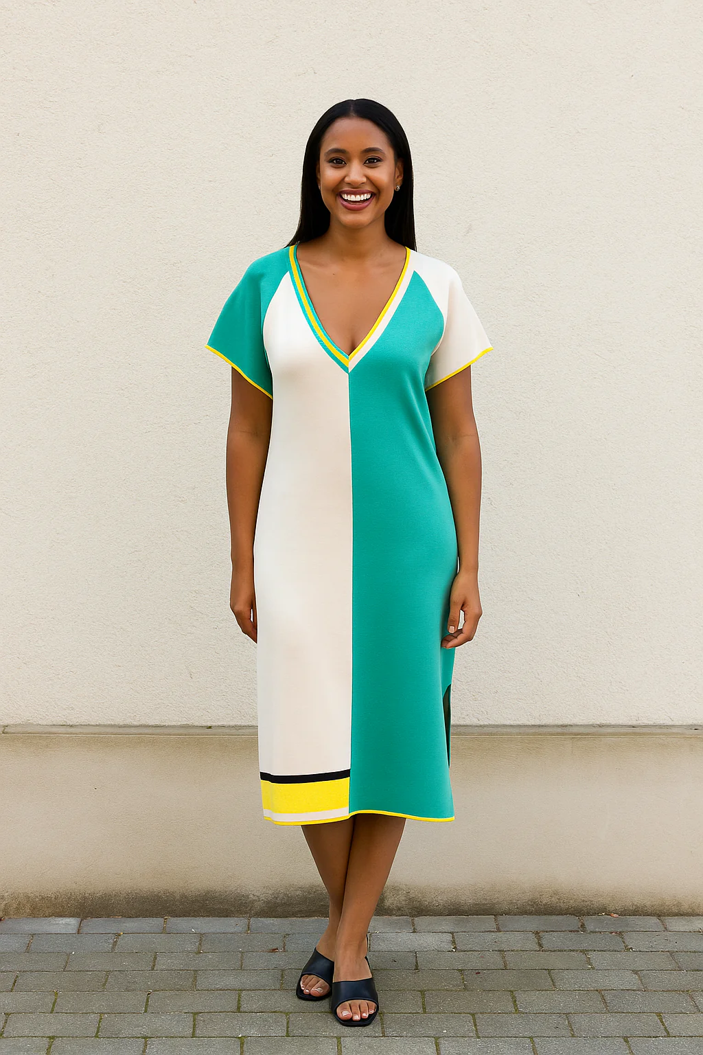 Scorzzo beige/green dress - Image 2