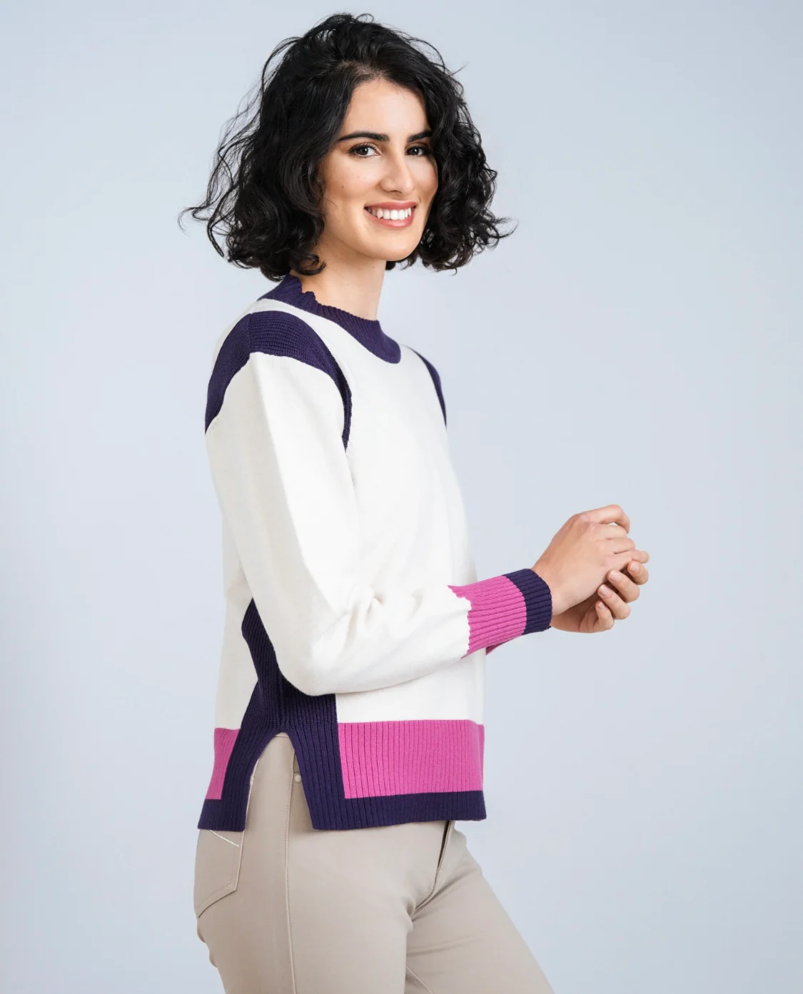Scorzzo Colour Block Knit Jumper - Image 2