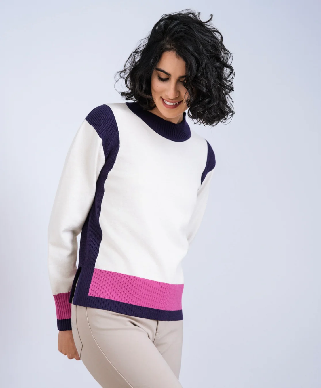 Scorzzo Colour Block Knit Jumper - Image 3