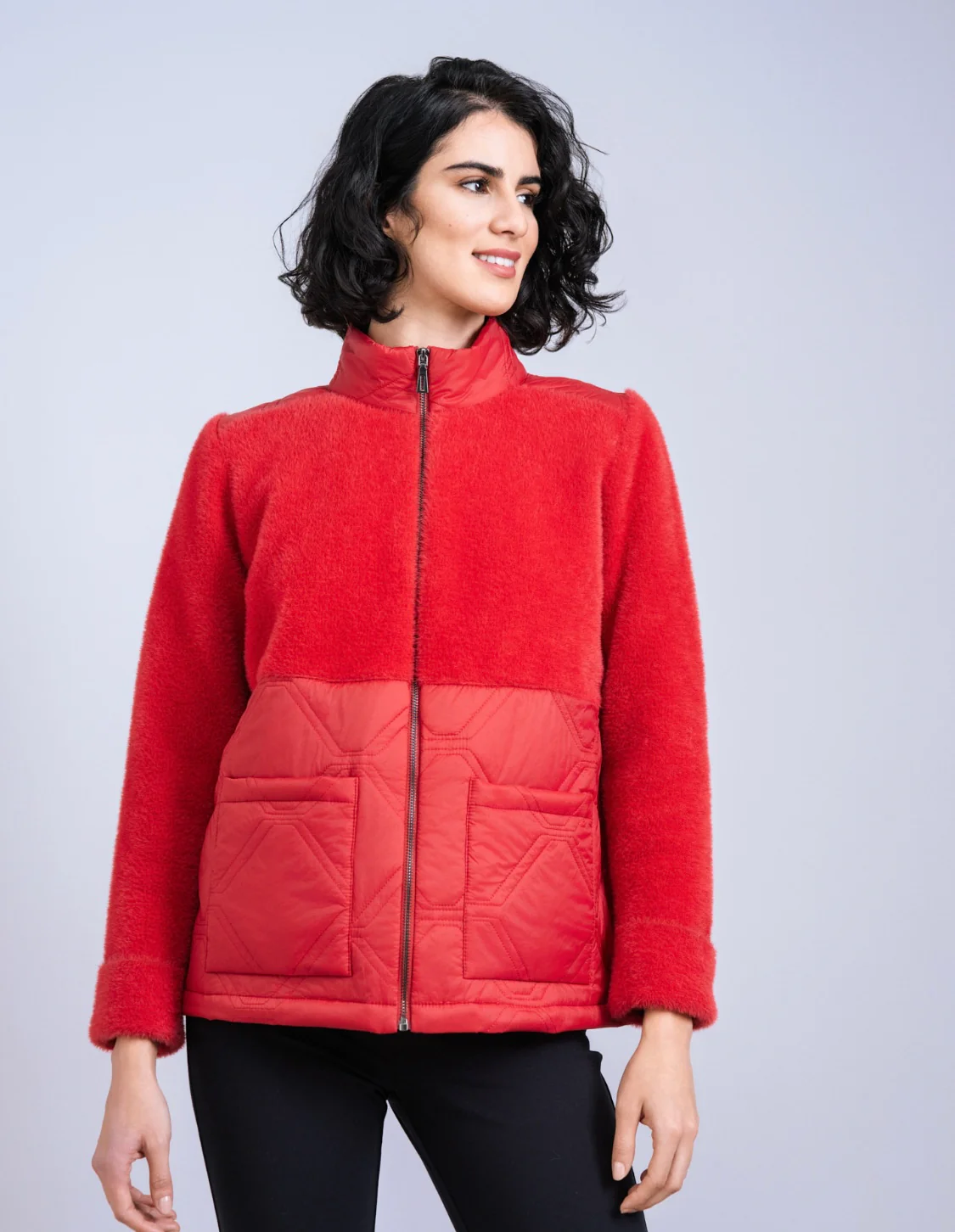 Scorzzo Red Zip-Up Fleece Jacket - Image 4