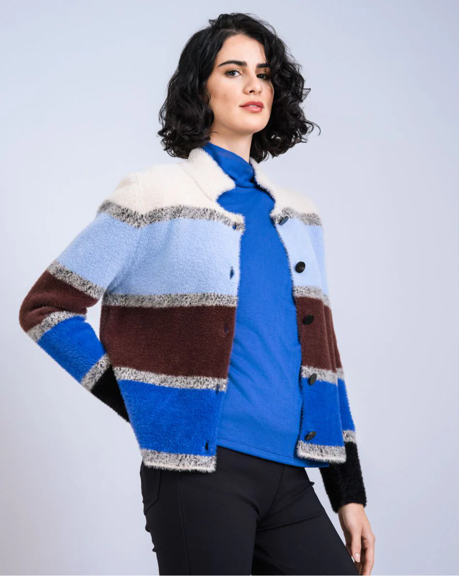 Scorzzo Striped Knit Cardigan – AW25/26 - Image 2