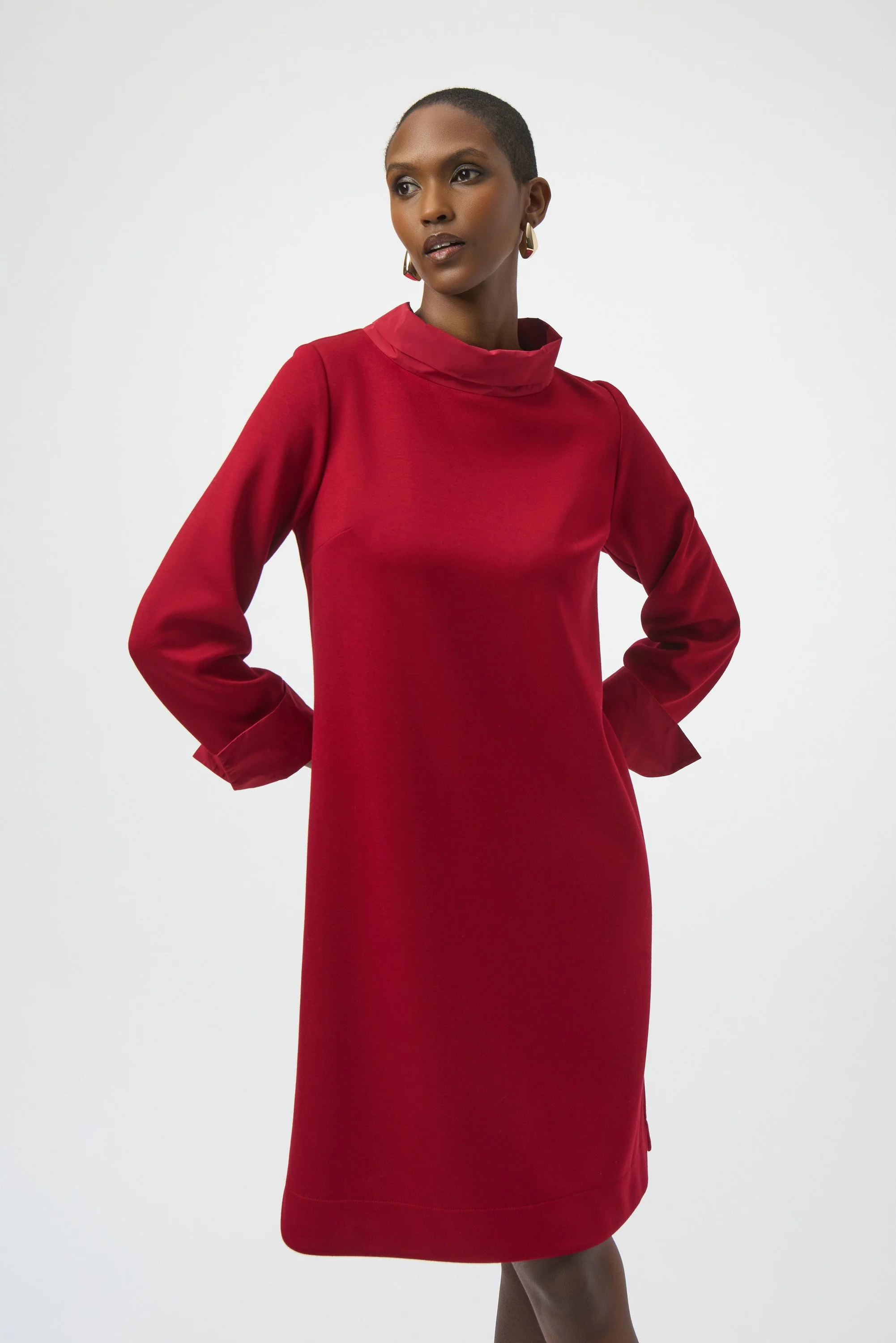 Scuba Jersey & Memory Trapeze Dress 254149 - Image 2