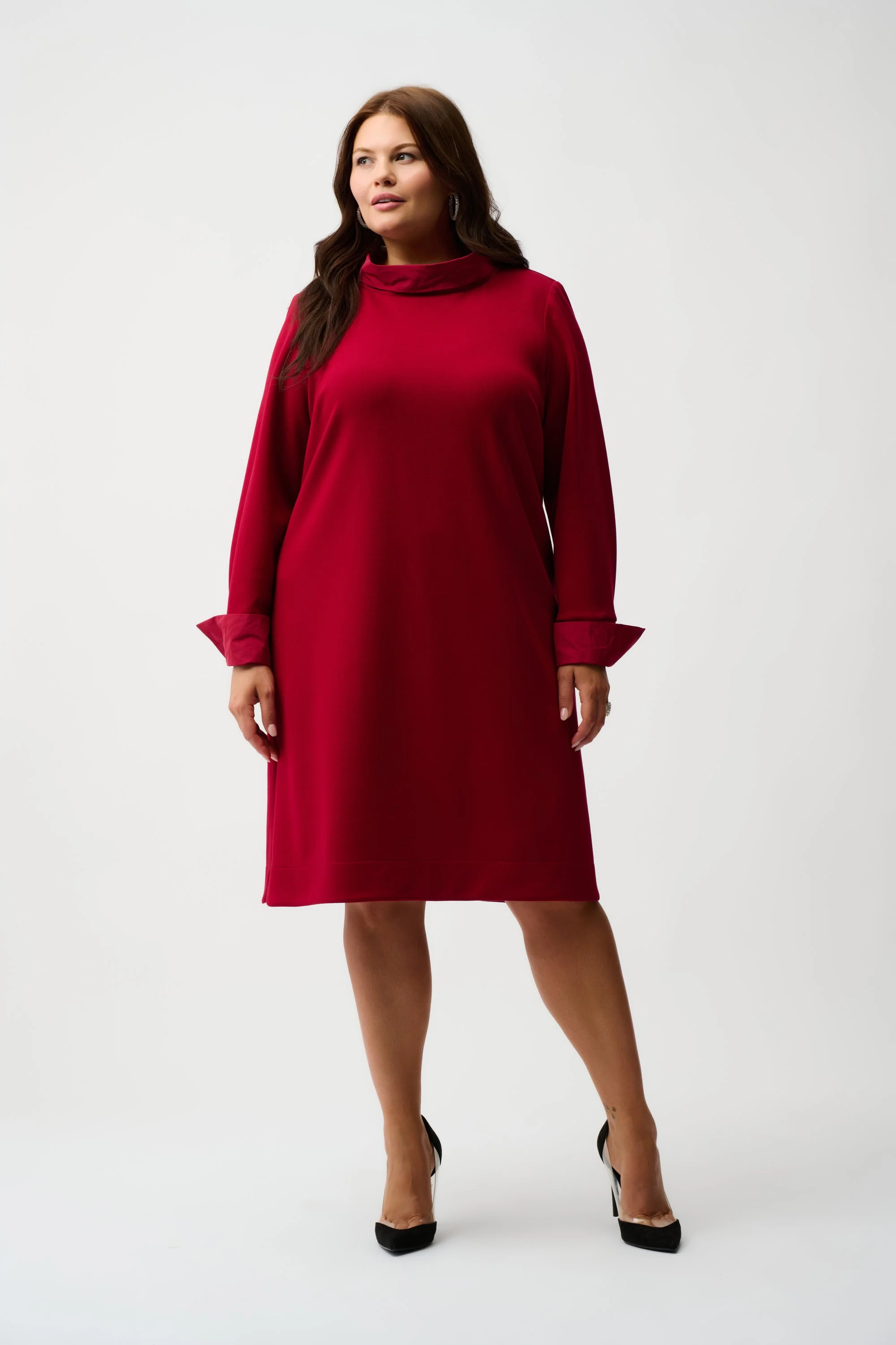 Scuba Jersey & Memory Trapeze Dress 254149 - Image 6