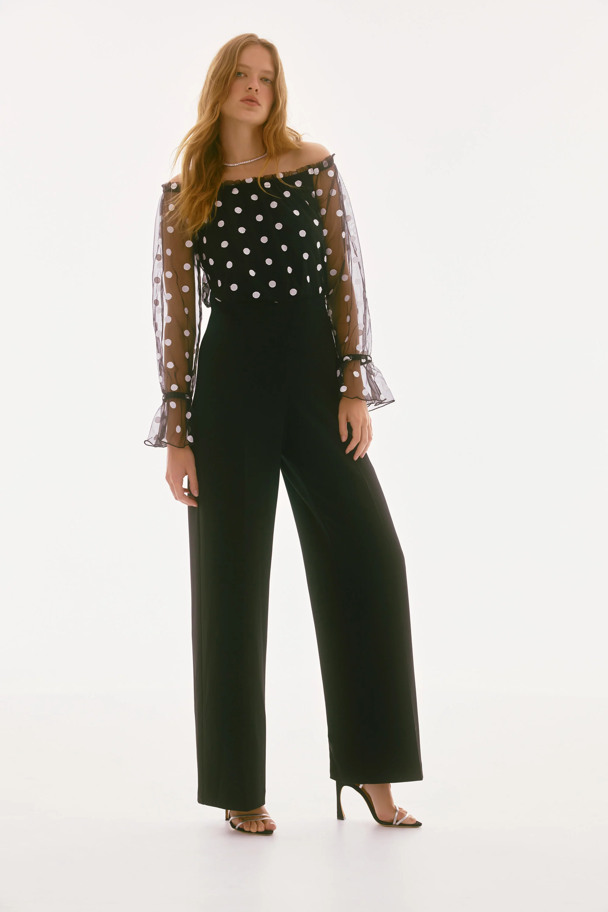 Signature | Polka Dot Mesh And Scuba Crepe Jumpsuit
251708 - Image 3