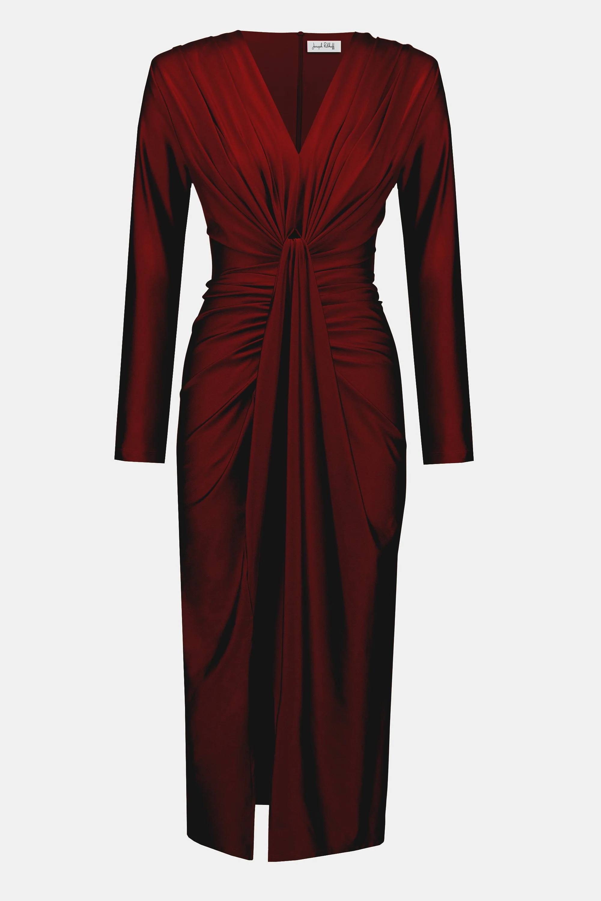 Signature | Satin Effect Knit Draped V-Neck Sheath Dress
253714 - Image 2