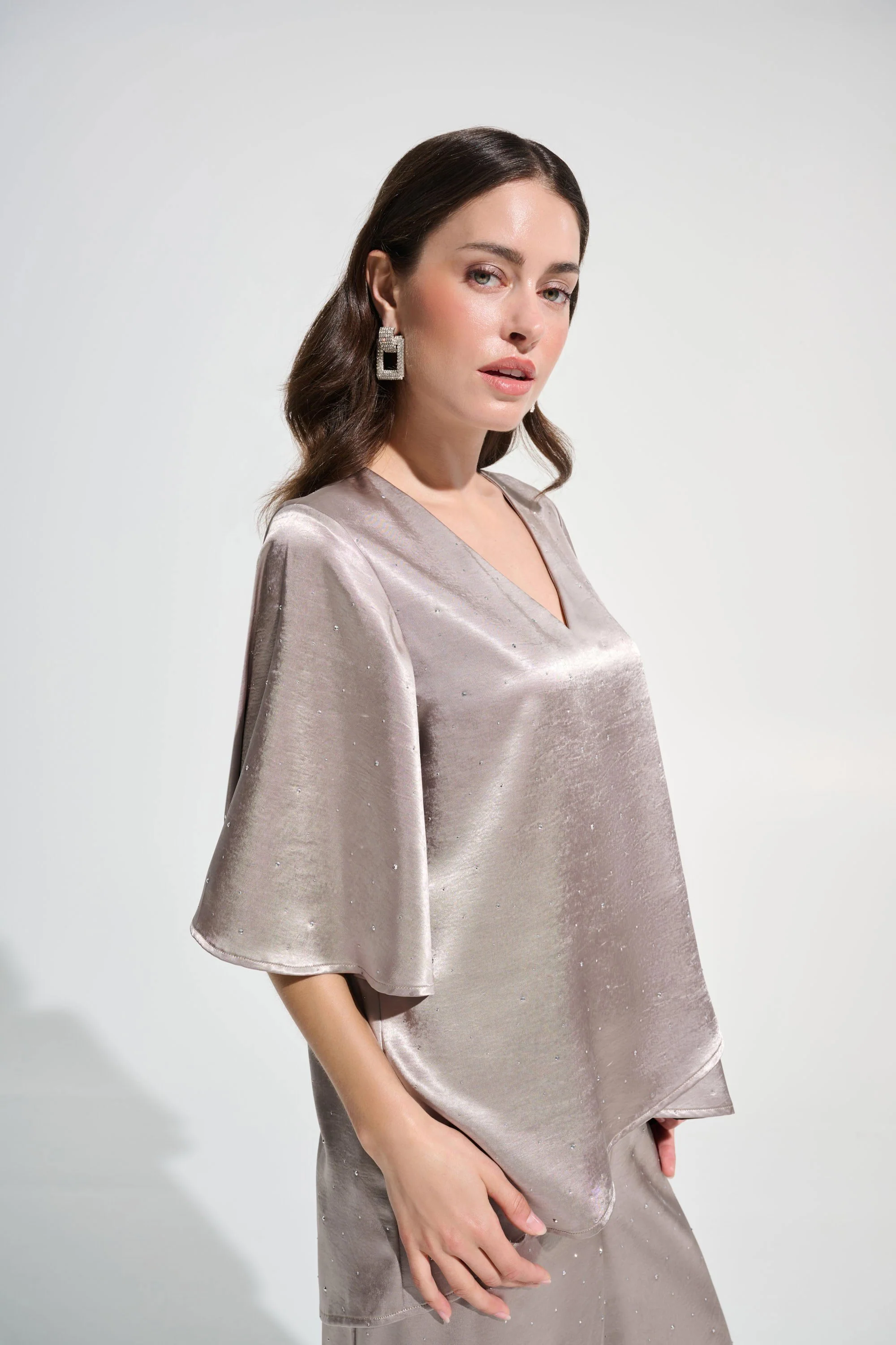 Signature | Satin joseph Ribkoff Rhinestone Boxy Tunic With Flutter Sleeves
262722 - Image 2