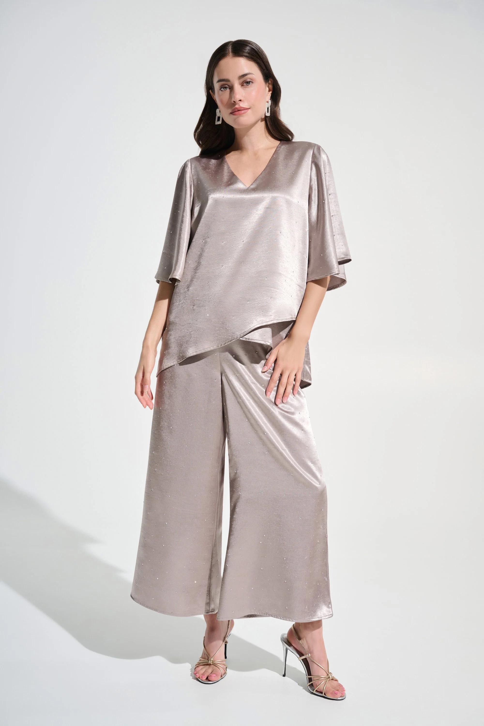 Signature | Satin joseph Ribkoff Rhinestone Boxy Tunic With Flutter Sleeves
262722 - Image 4