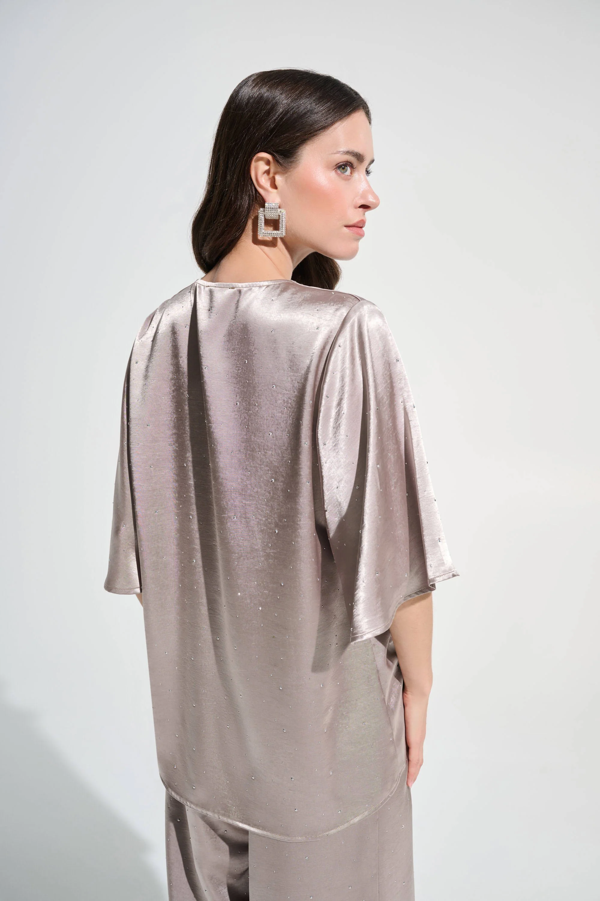 Signature | Satin joseph Ribkoff Rhinestone Boxy Tunic With Flutter Sleeves
262722 - Image 5