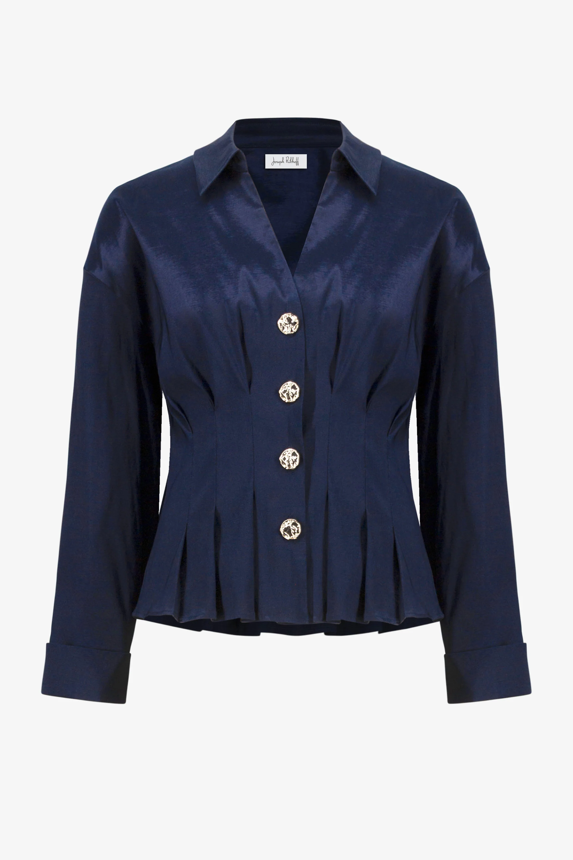 Signature | Stretch Taffeta Fit And Flare Blouse With Chain Link Button Cuffs
261742 - Image 3