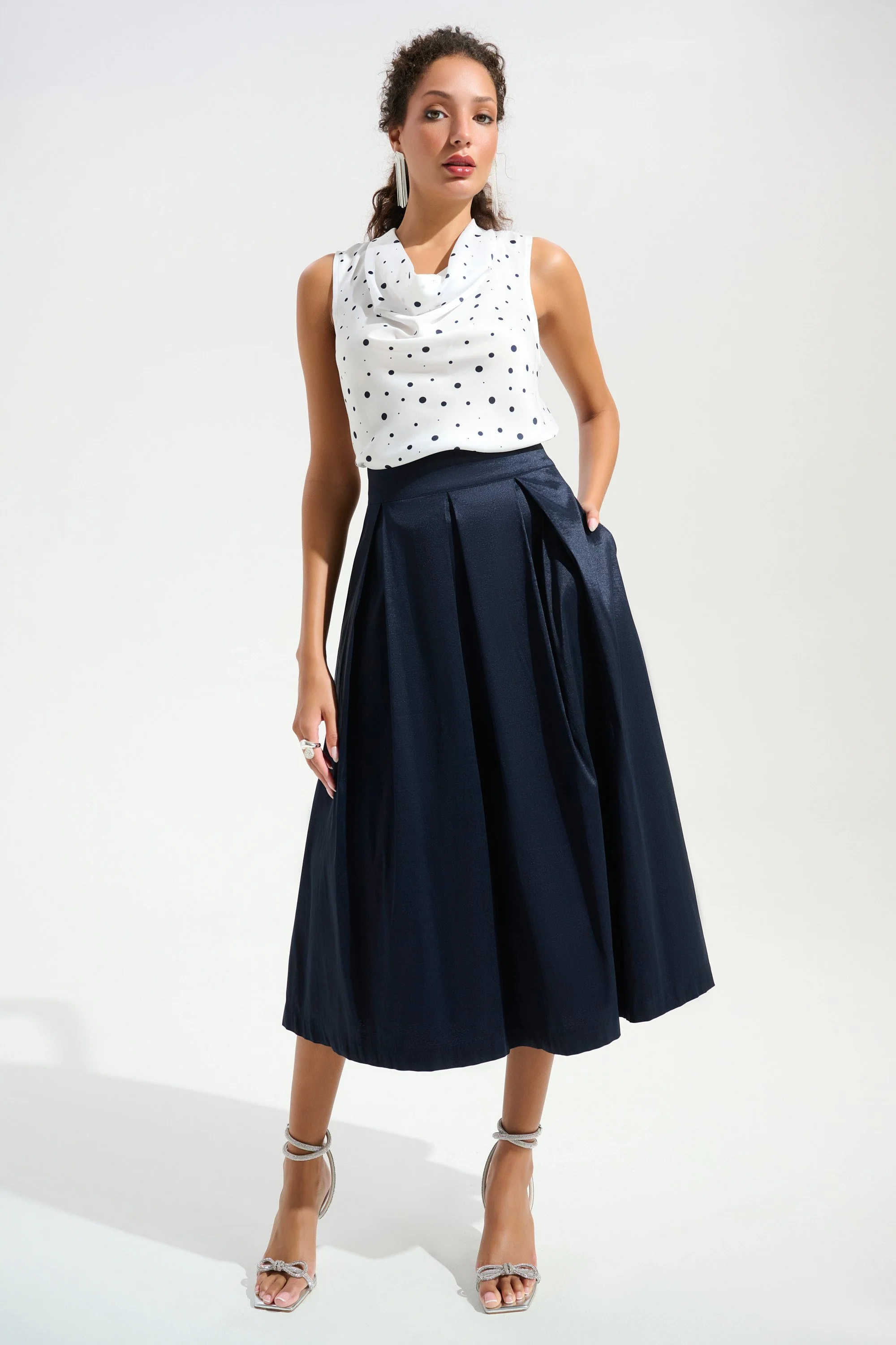 Signature | |Stretch Taffeta Flared Skirt With Box Pleats
261757 - Image 3