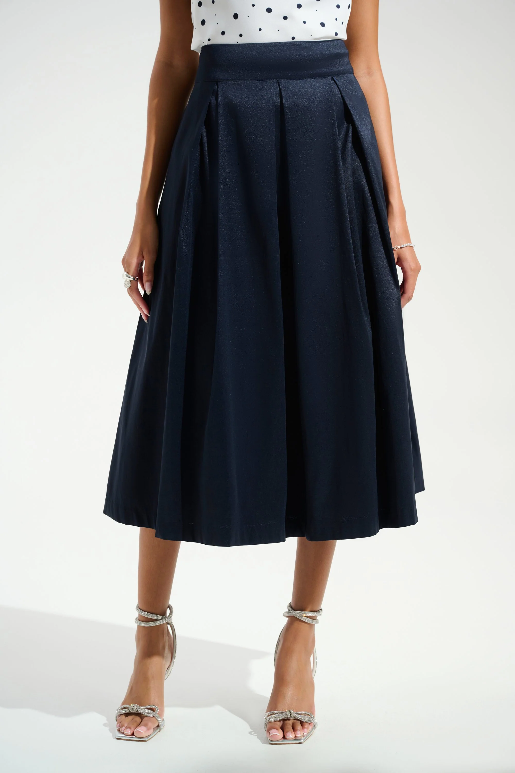 Signature | |Stretch Taffeta Flared Skirt With Box Pleats
261757 - Image 5