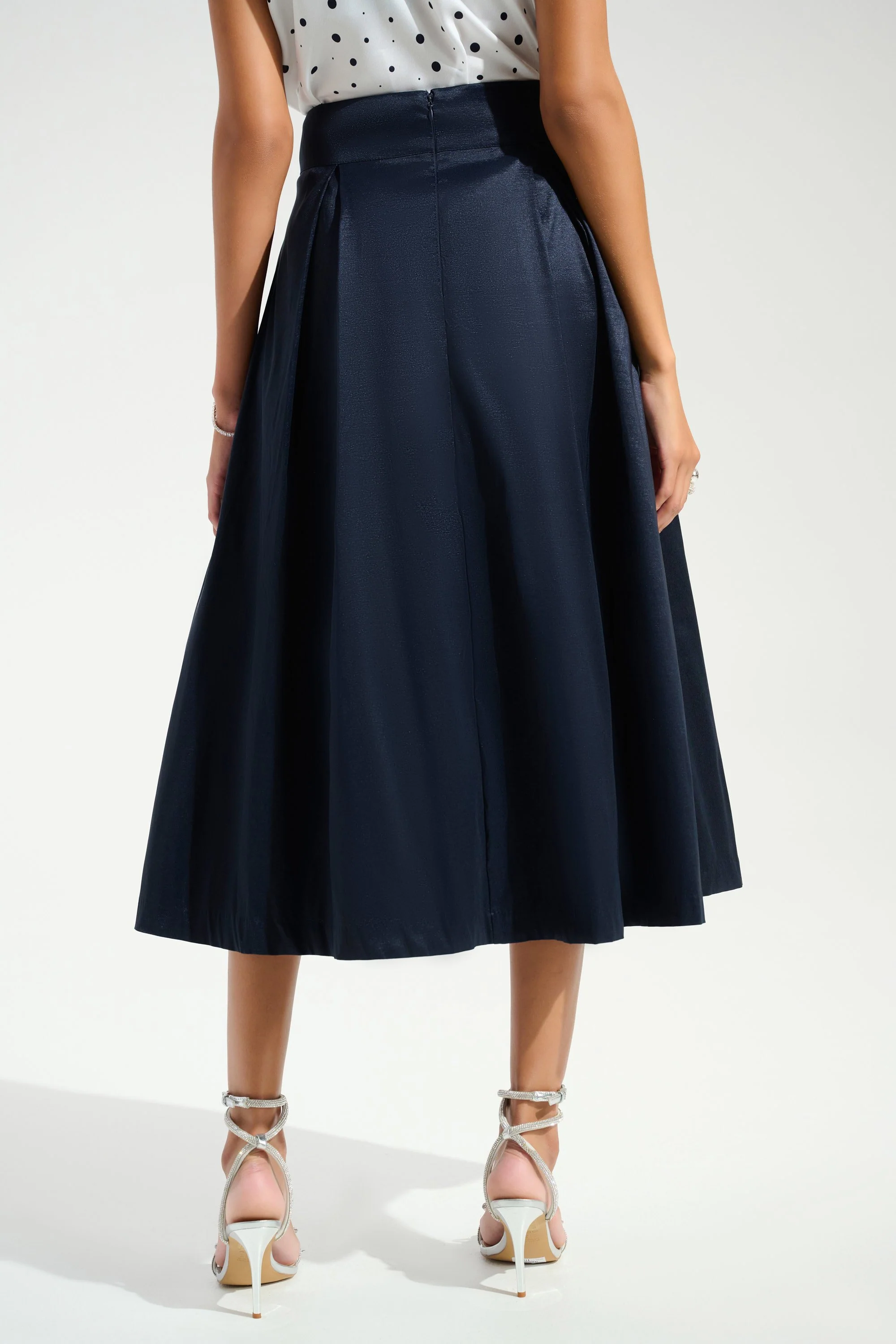 Signature | |Stretch Taffeta Flared Skirt With Box Pleats
261757 - Image 8