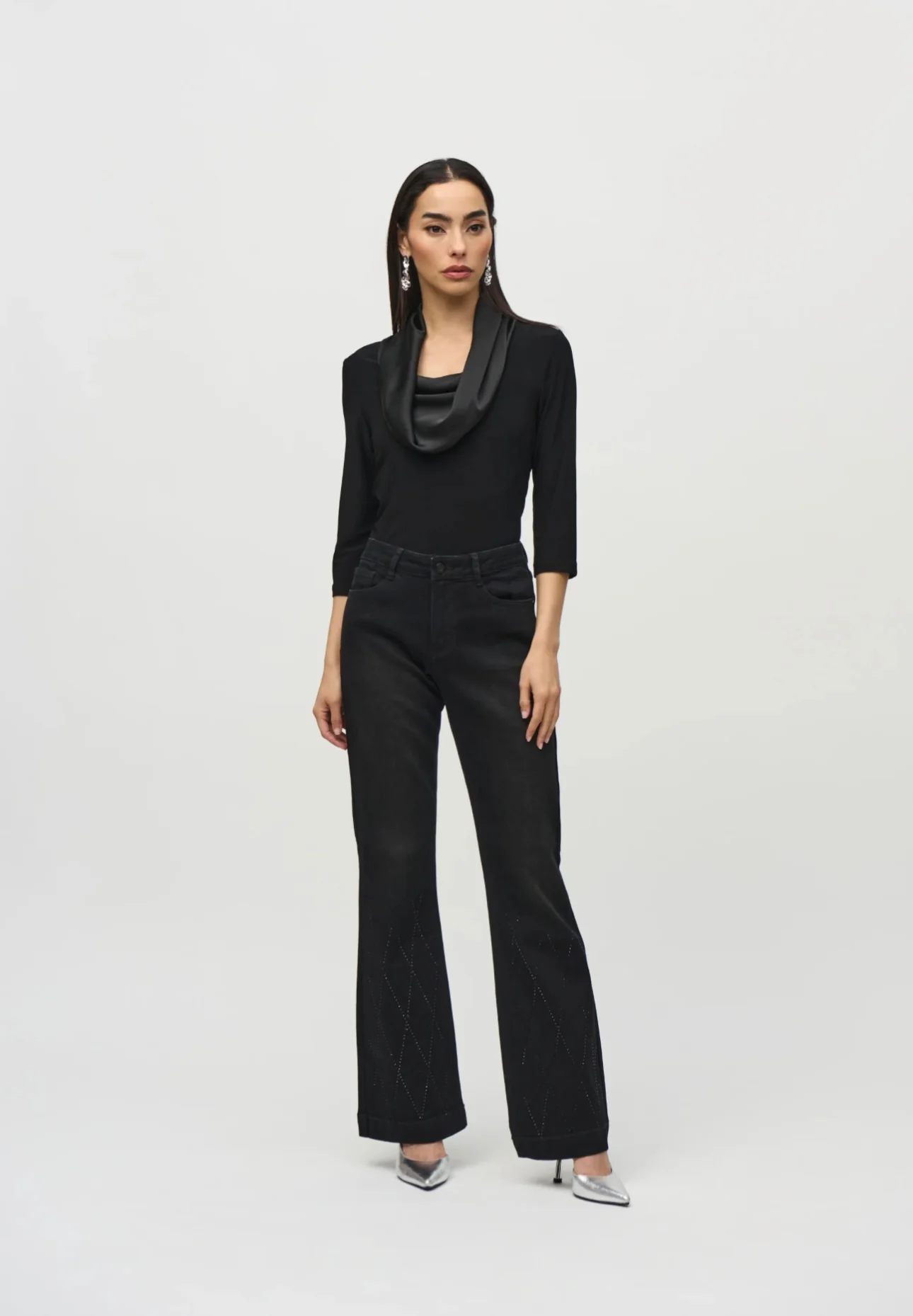 Silky knit and satin fitted top - Image 3