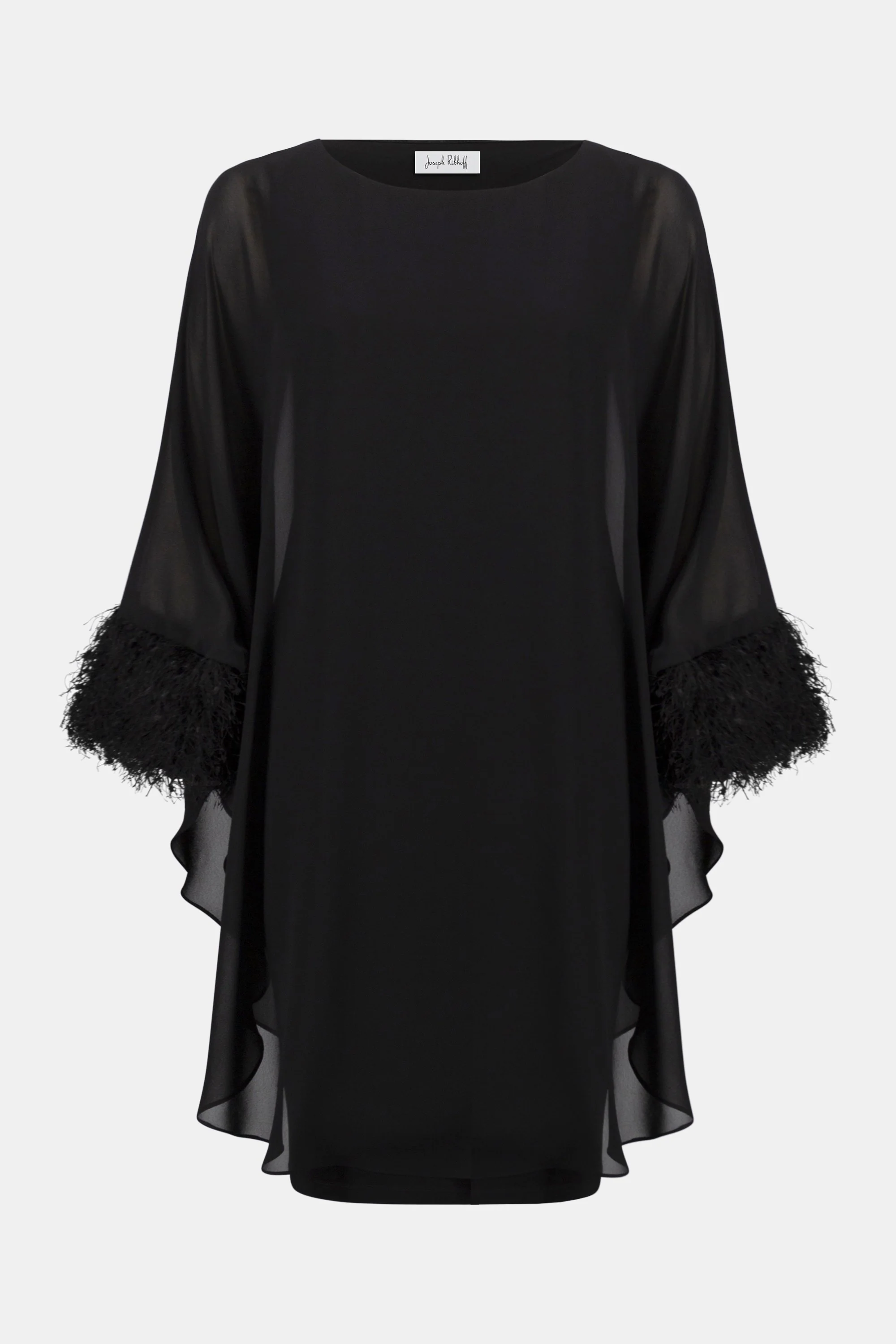 Silky Knit & Chiffon Layered Dress with Fringe Detail
254186 - Image 6