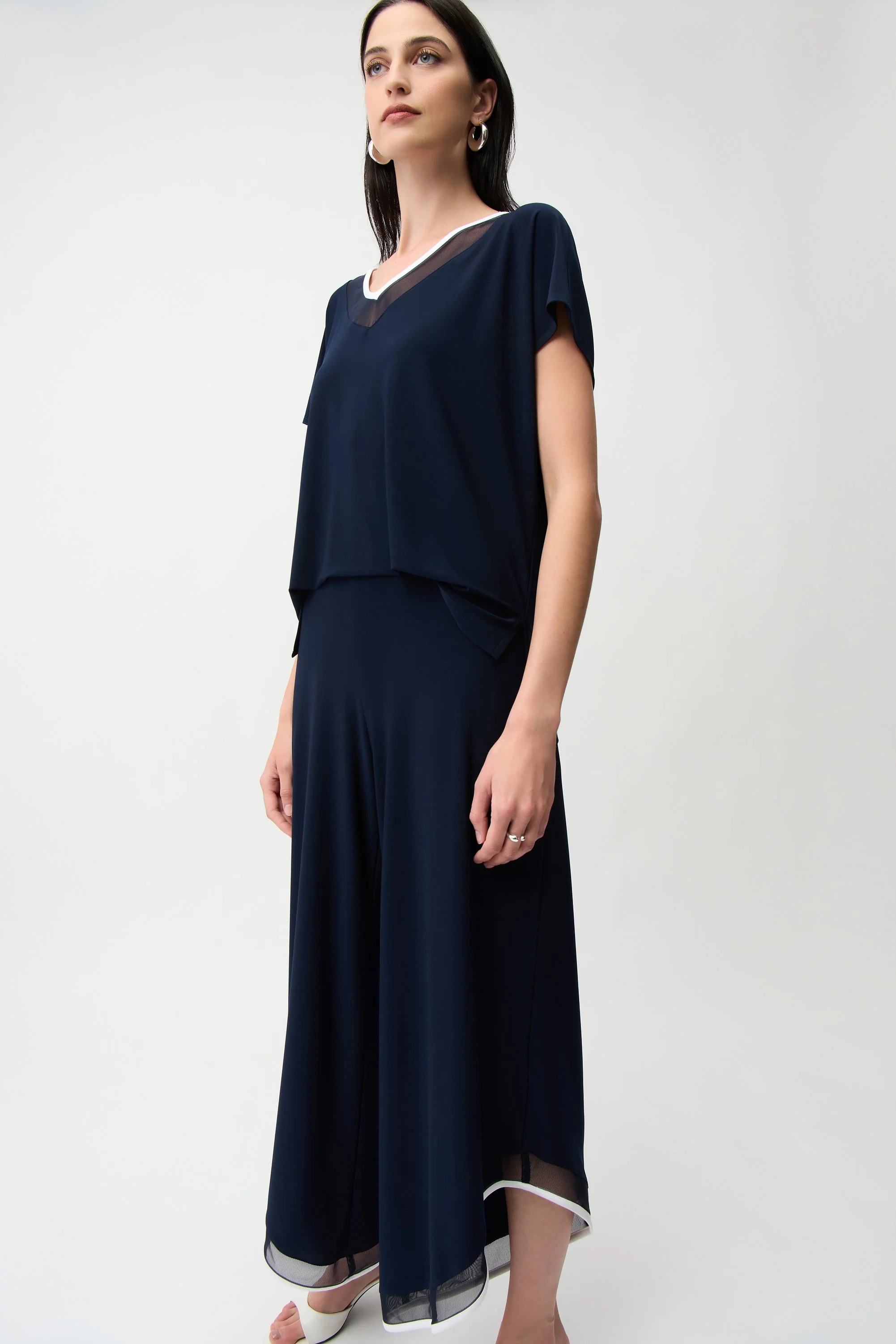 Silky Knit Color Block Wide Leg Culotte Jumpsuit
261012 - Image 2