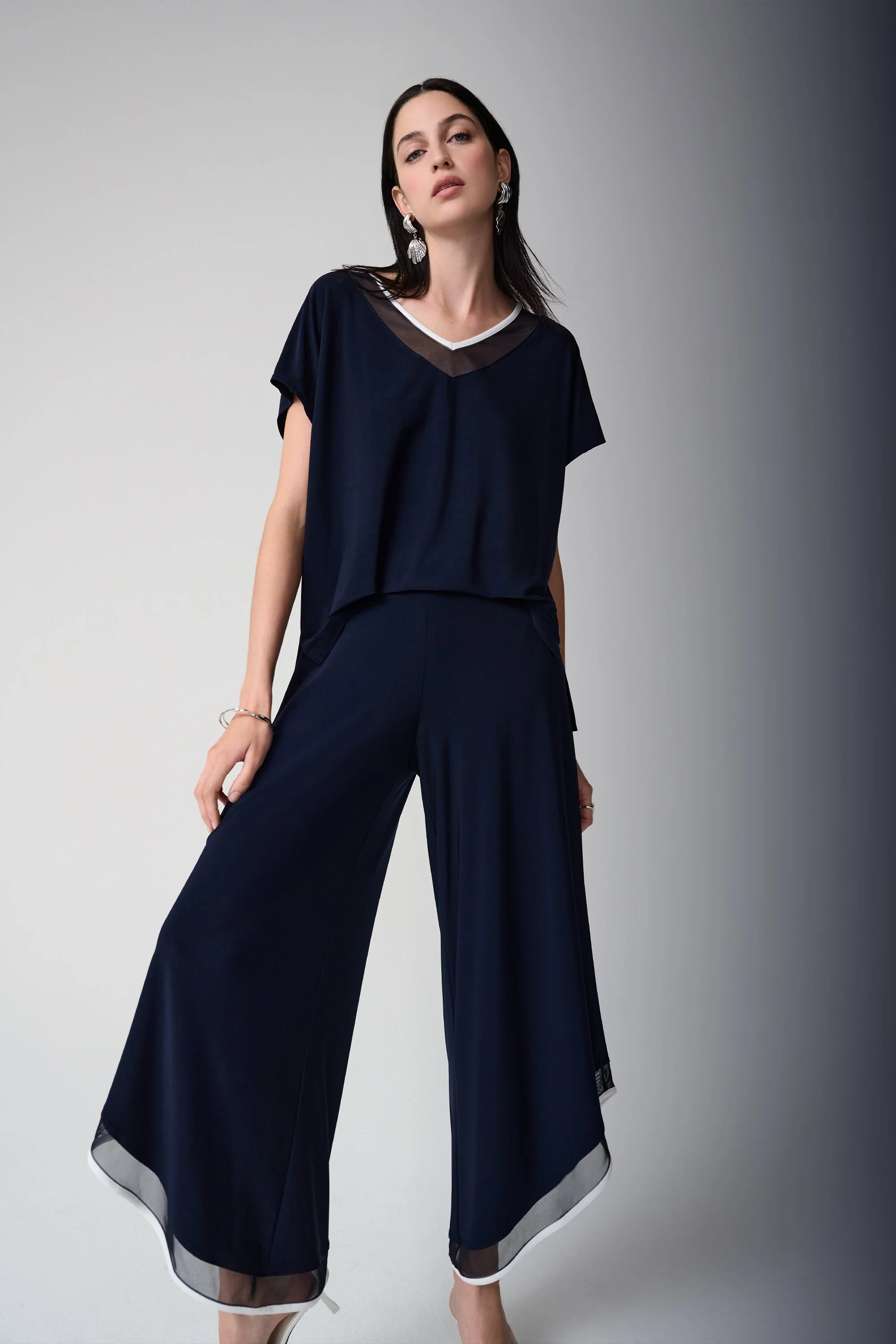 Silky Knit Color Block Wide Leg Culotte Jumpsuit
261012 - Image 3