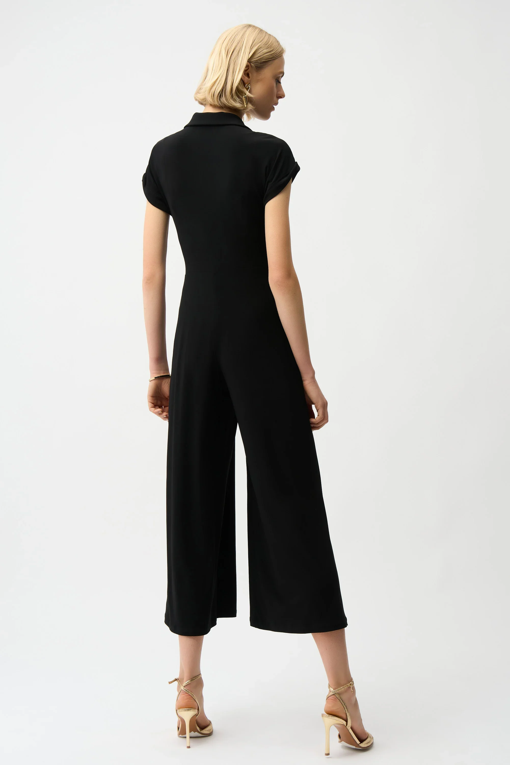 Silky Knit Culotte Jumpsuit With Gold Zipper
261255 - Image 4