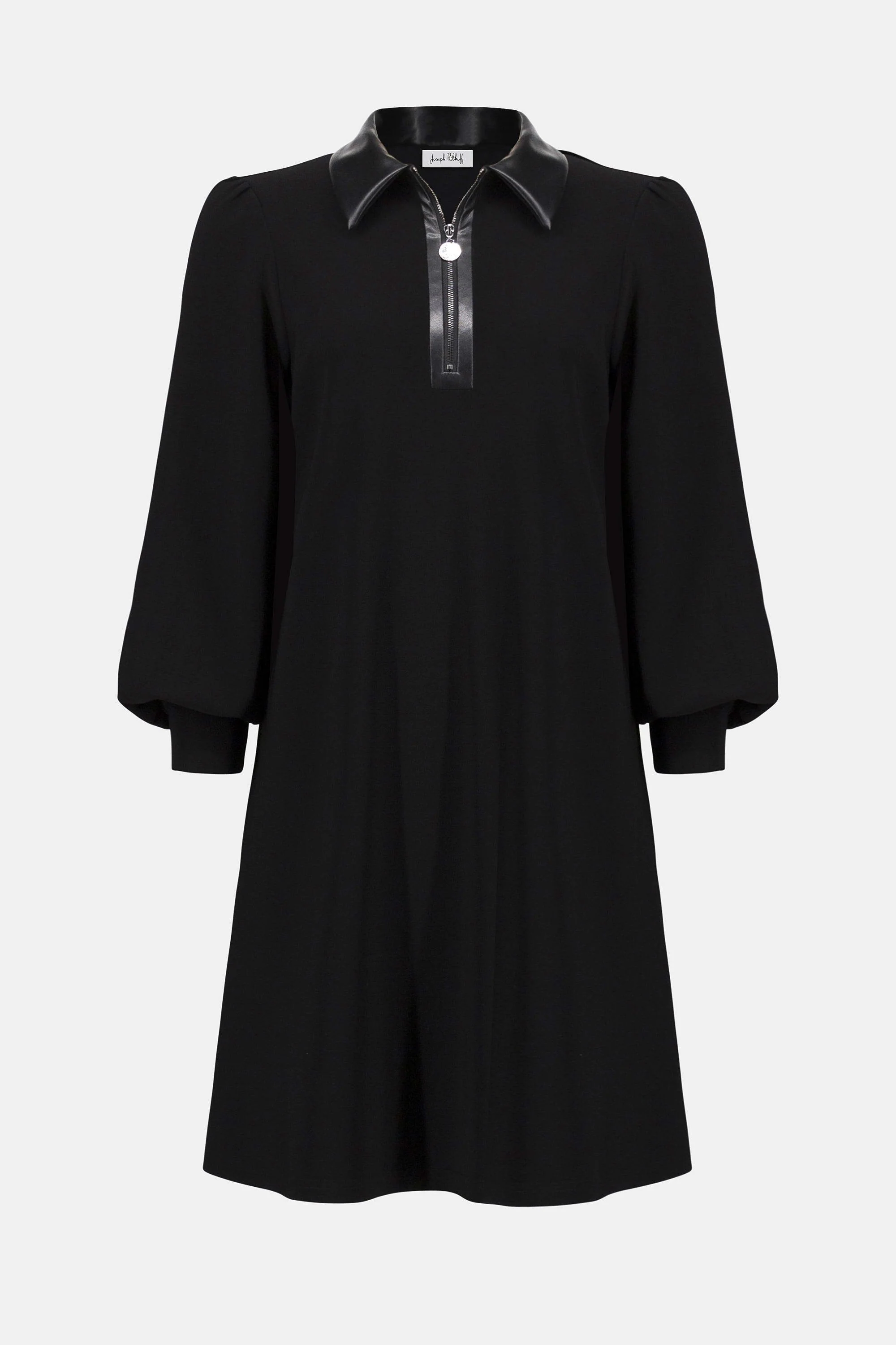 Silky Knit & Leatherette Trapeze Dress
253164 - Image 6
