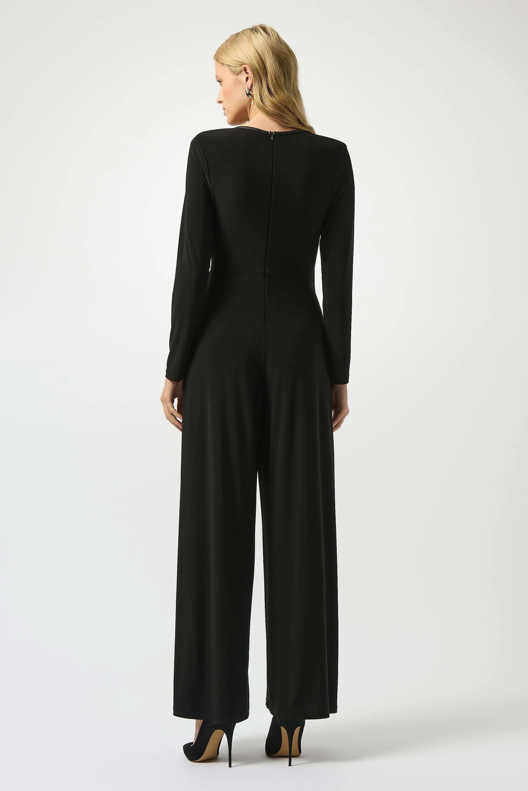 Silky Knit & Leatherette Wide-Leg Jumpsuit
253249 - Image 3