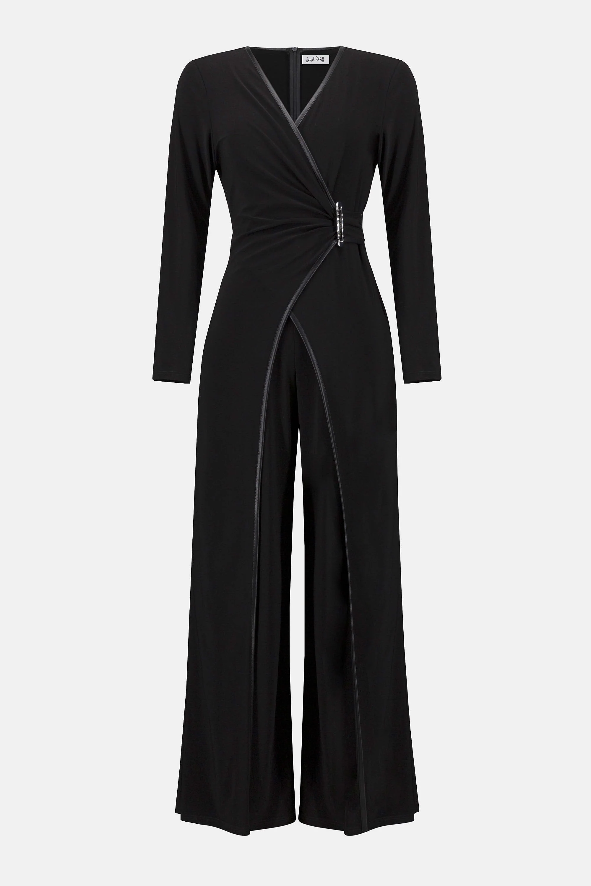 Silky Knit & Leatherette Wide-Leg Jumpsuit
253249 - Image 4